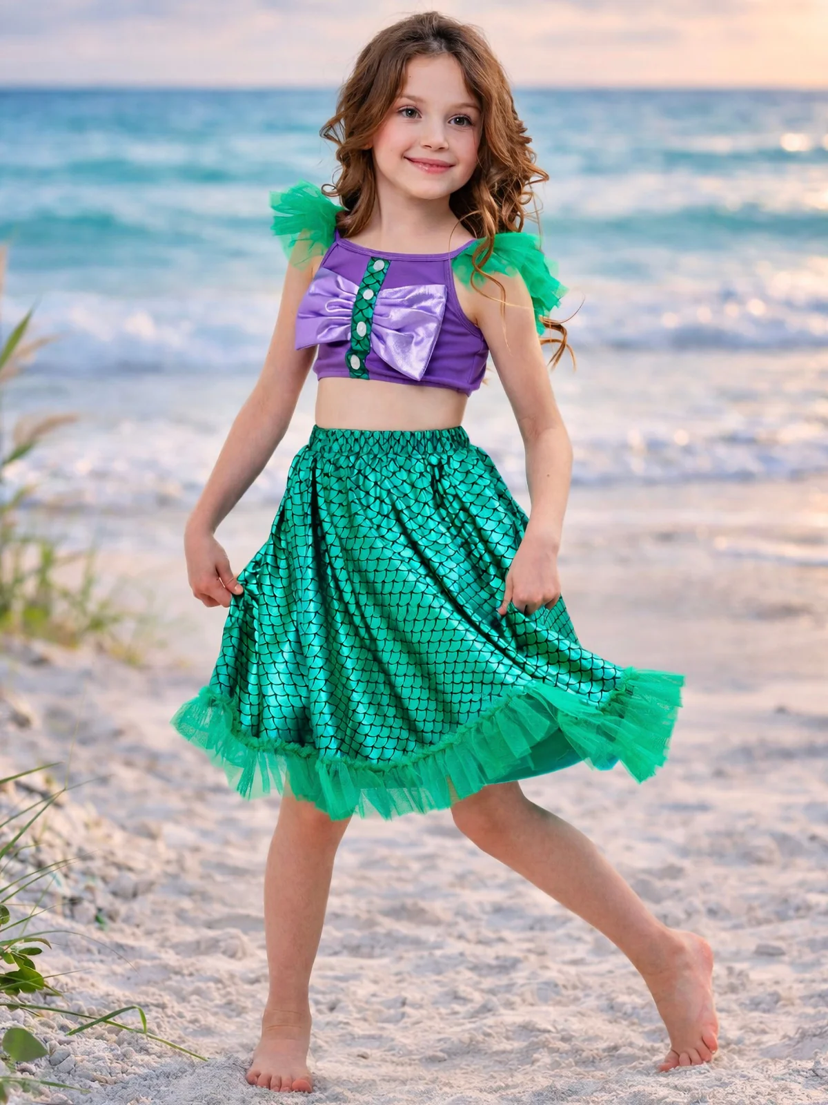 Ocean Shimmer Top and Tulle Skirt Set - Image 2