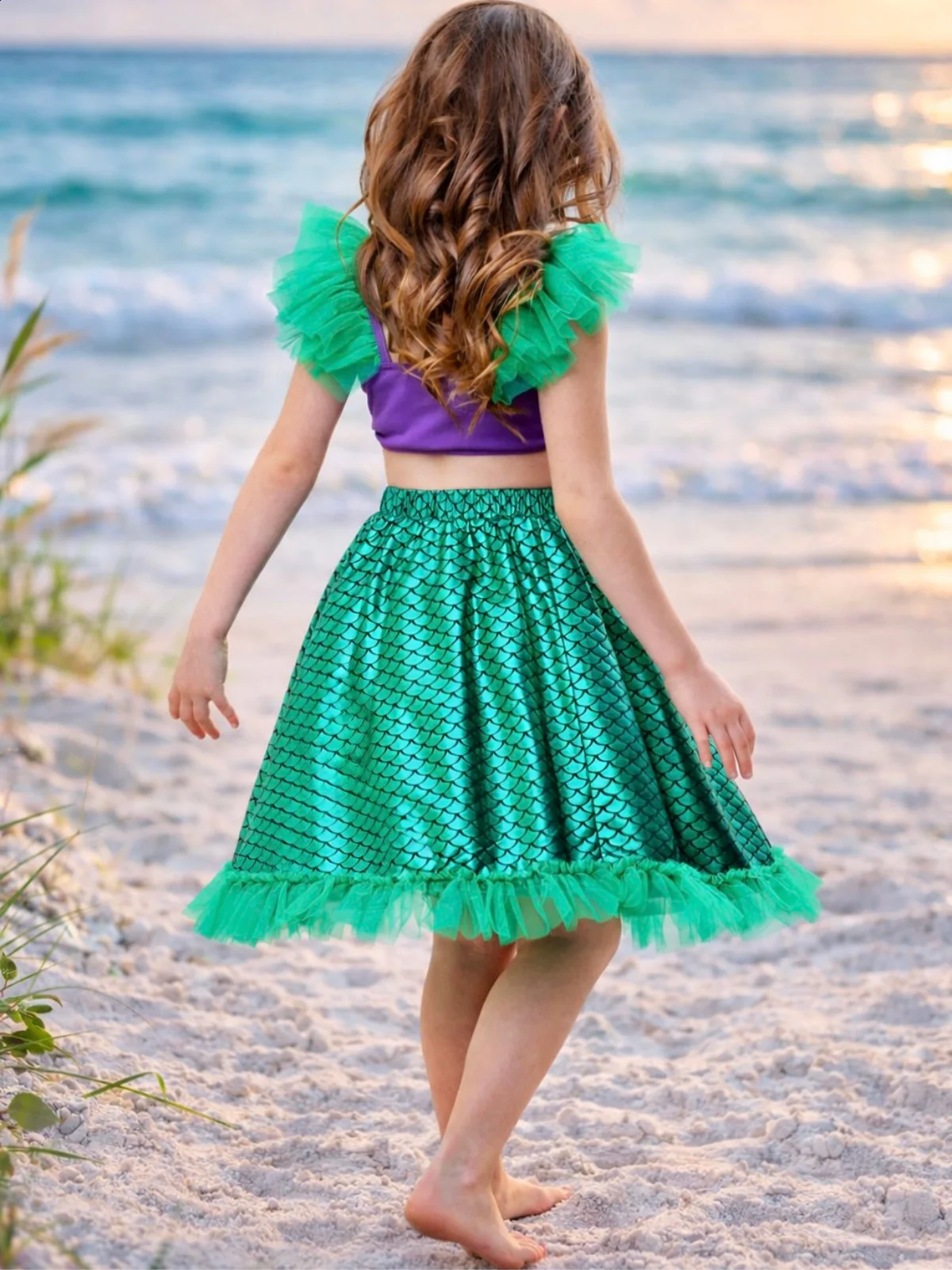 Ocean Shimmer Top and Tulle Skirt Set - Image 3