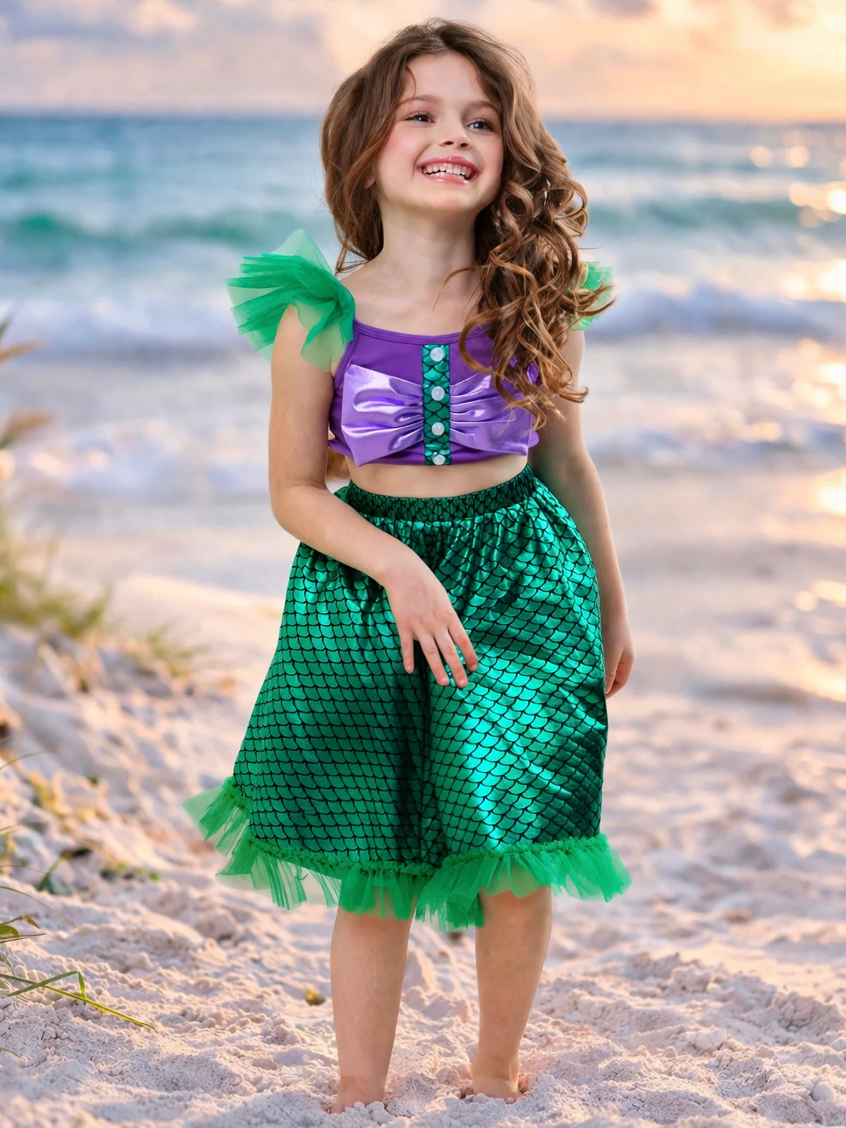 Ocean Shimmer Top and Tulle Skirt Set - Image 5