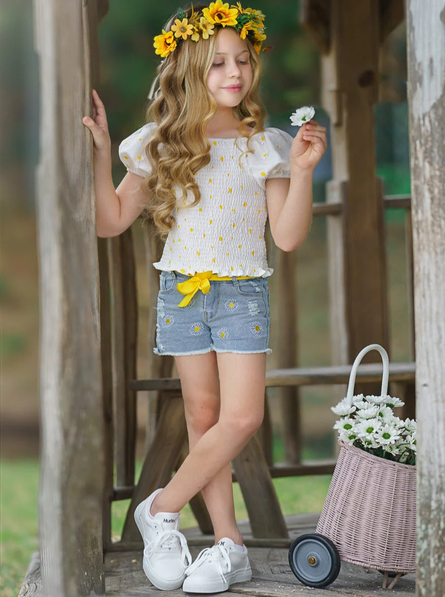 Oopsie Daisy Denim Short Set - Image 3