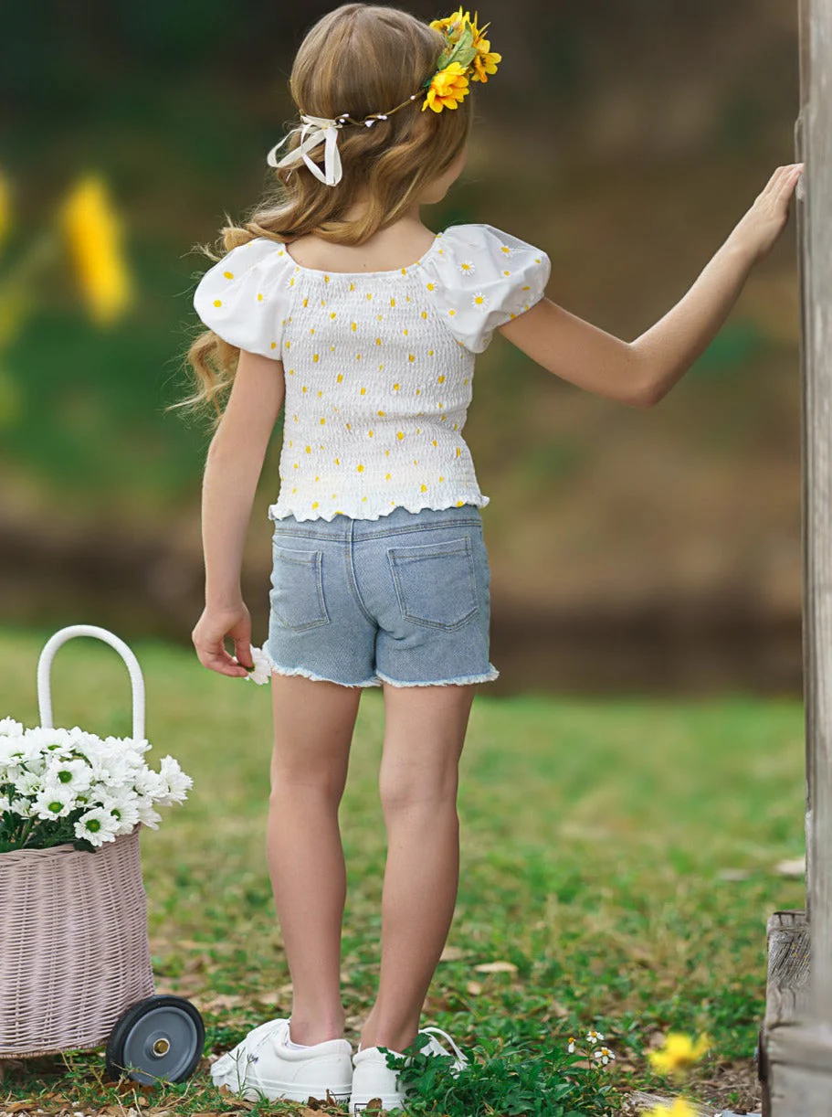 Oopsie Daisy Denim Short Set - Image 5