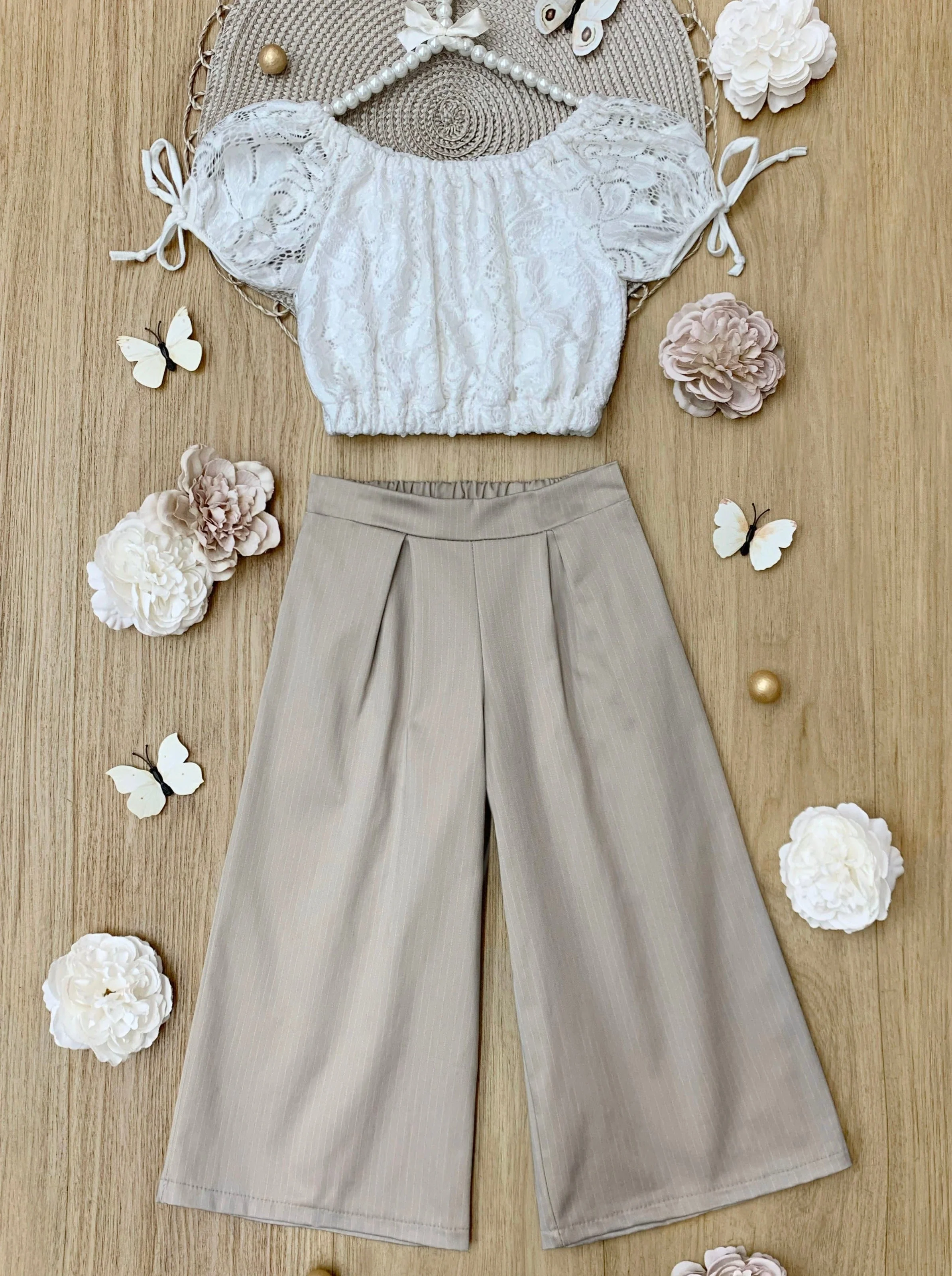 Lace In Fashion Palazzo Pants Set - Image 3