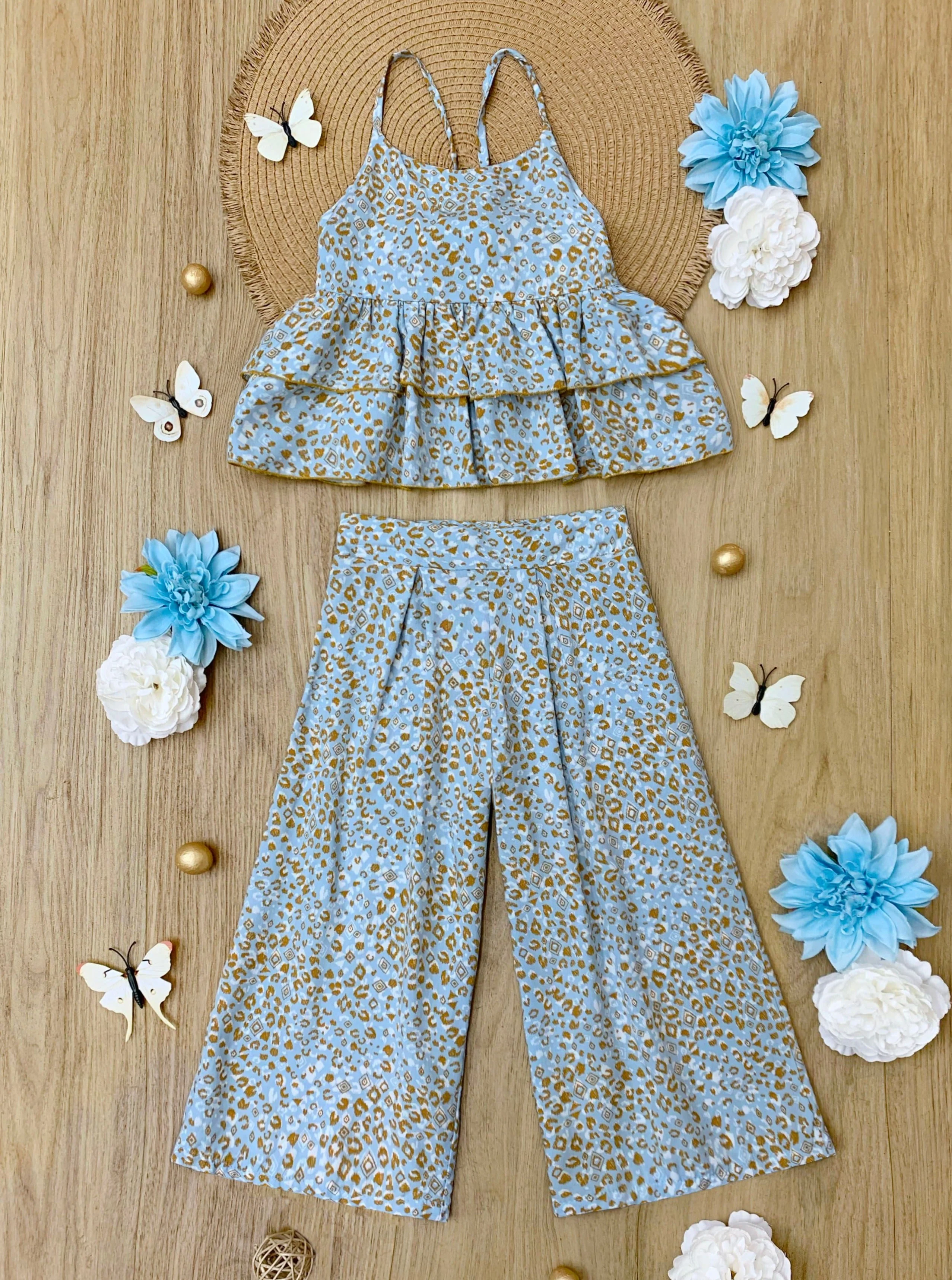 Wide Strides Leopard Print Palazzo Pants Set - Image 2