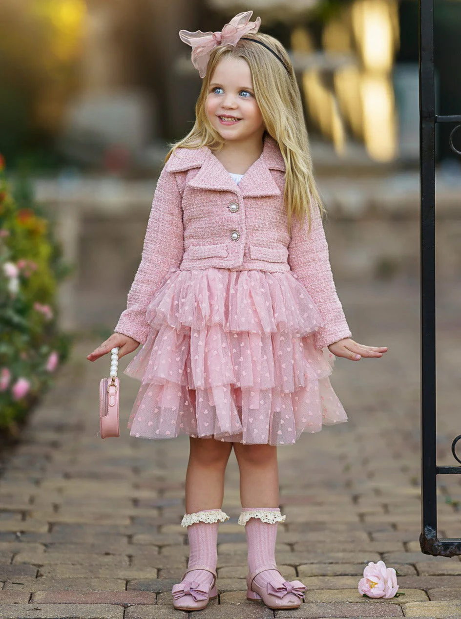 Fairy Flutter Pink Jacket and Tutu Skirt Set - Image 3