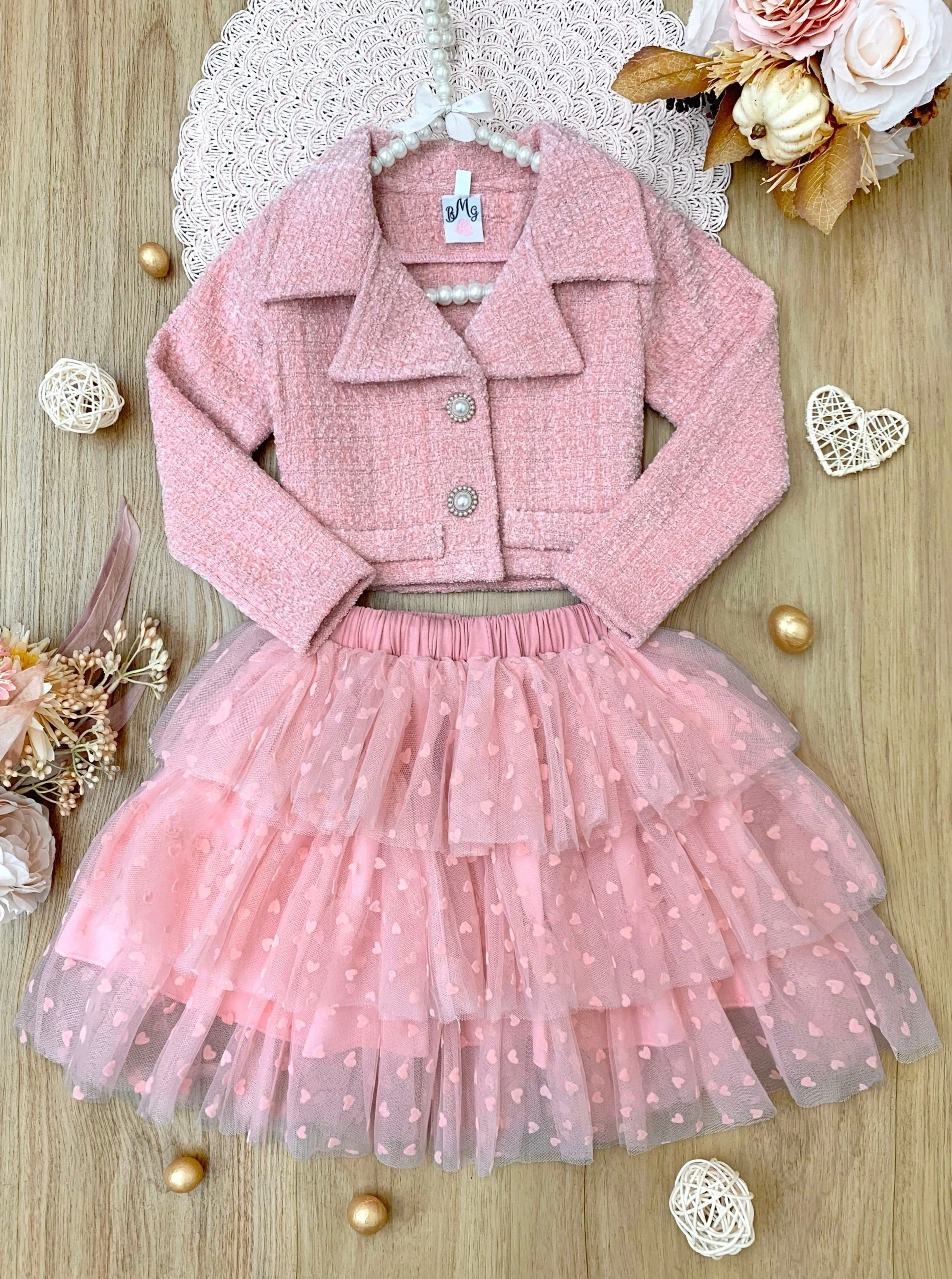 Fairy Flutter Pink Jacket and Tutu Skirt Set - Image 4