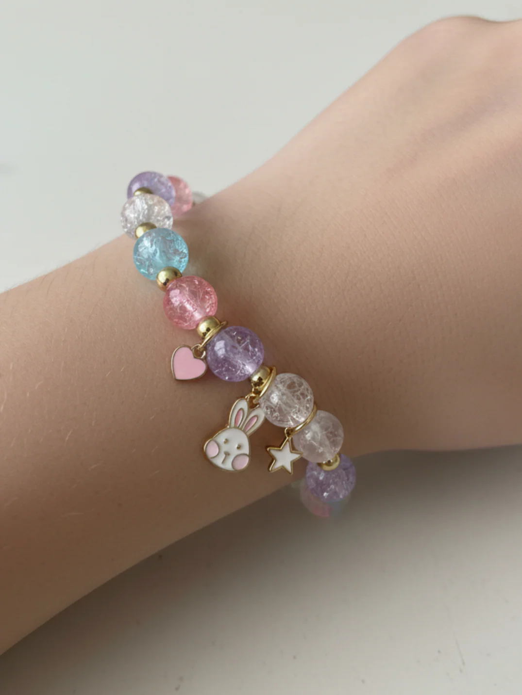 Pastel Bunny Charm Easter Bracelet - Image 2