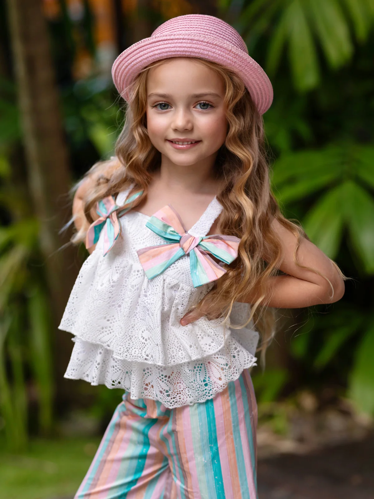 Coastal Boho Lace Top and Palazzo Pant Set - Image 6