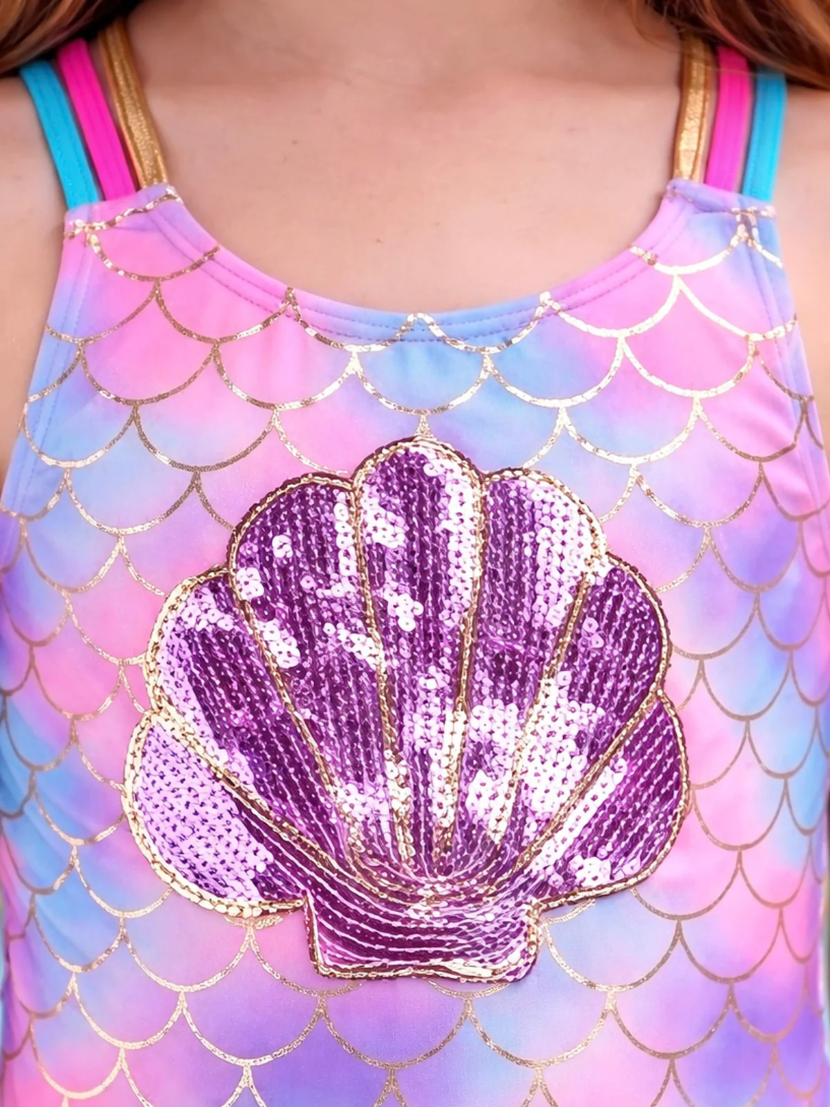 Pastel Scale Shell One Piece Swimsuit - Image 3