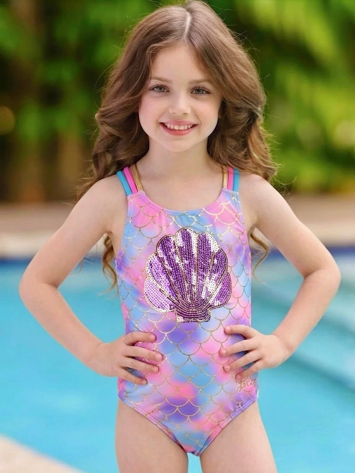 Pastel Scale Shell One Piece Swimsuit - Image 4