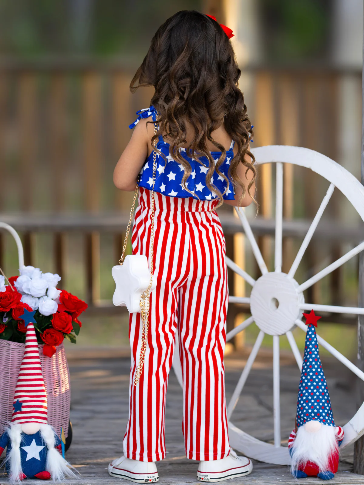 Patriotic Star & Stripes Tie-Strap Jumpsuit - Image 3