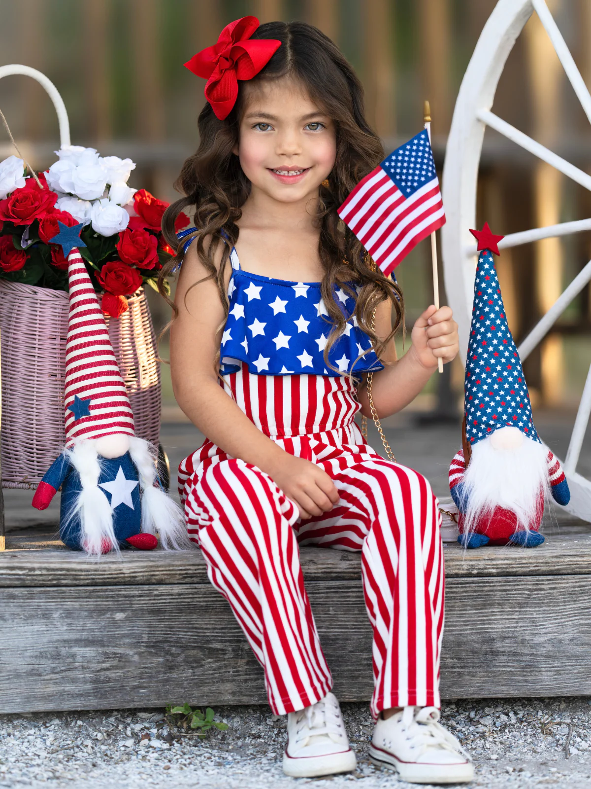 Patriotic Star & Stripes Tie-Strap Jumpsuit - Image 6