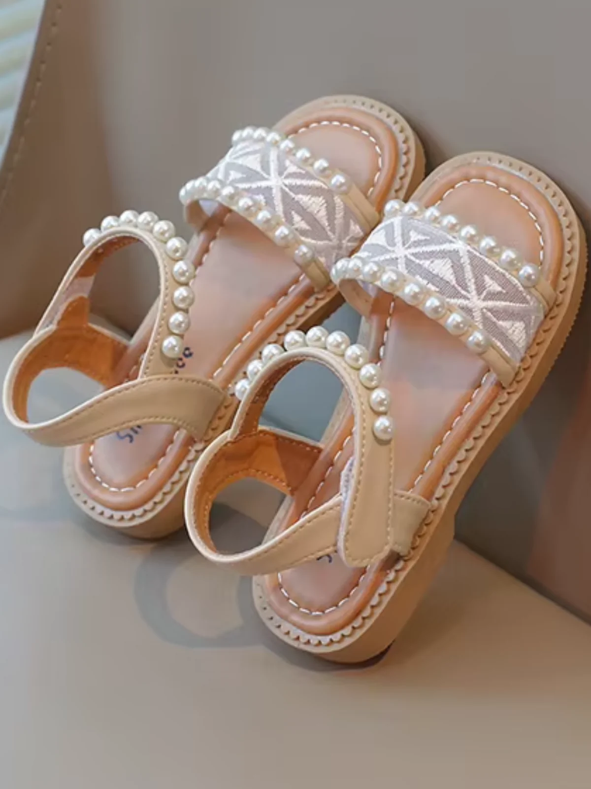 Chic Pearl Lace Strap Boho Summer Sandals - Image 3