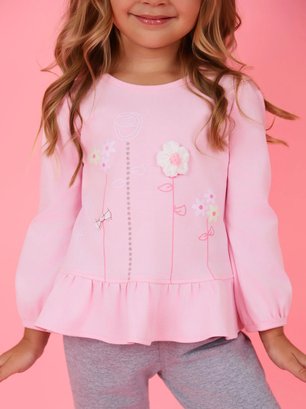 Blooming Bouquet Luxury Cotton Slim Fit Ruffle Top - Image 3