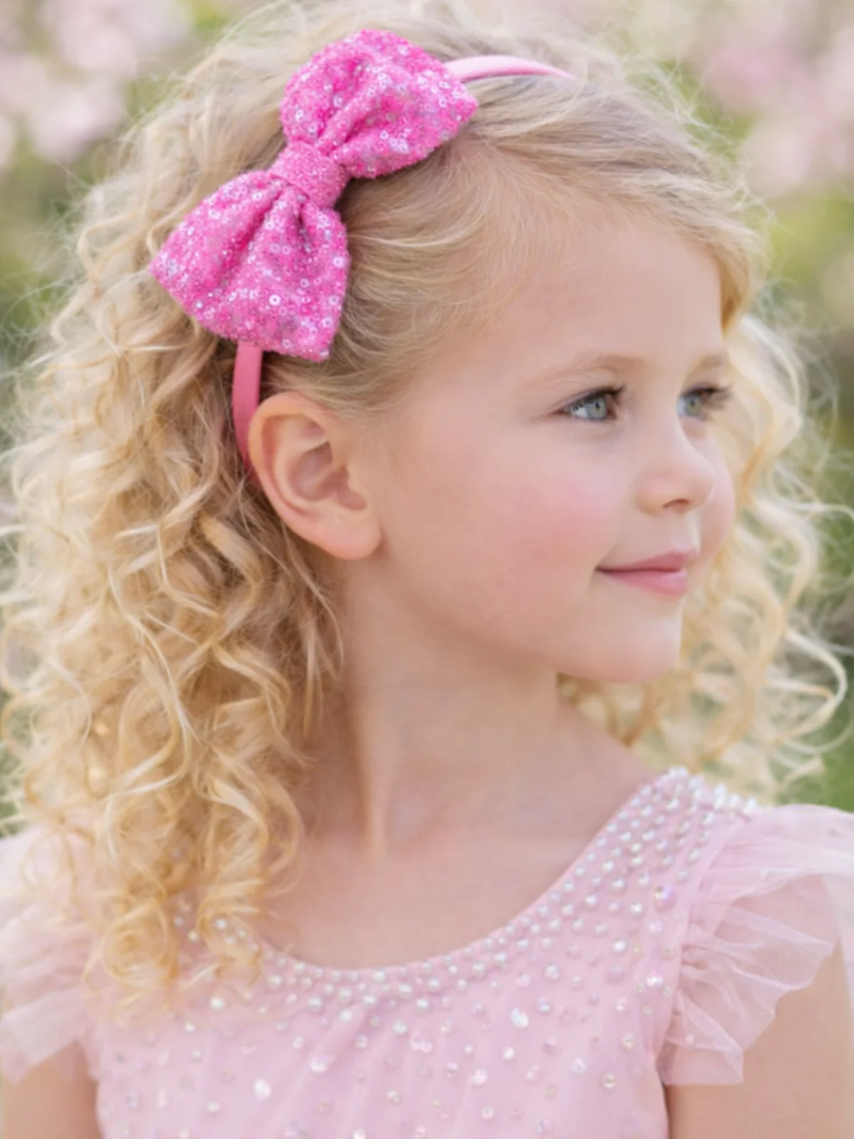 Petal Pop Sequin Bow Headband Set – Pack of 3 - Image 3