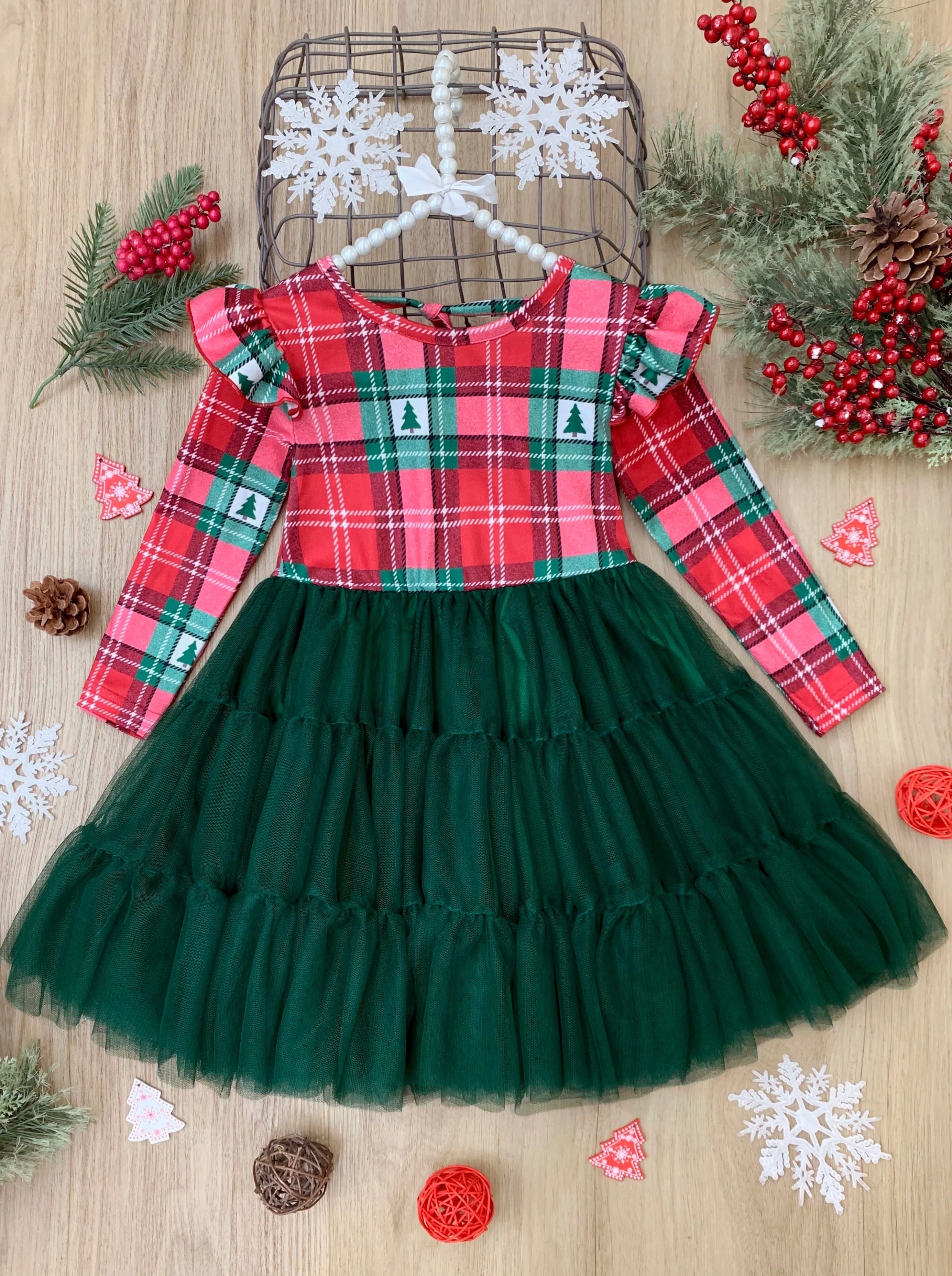 Pine Trees and Plaid Tutu Dress - Image 2