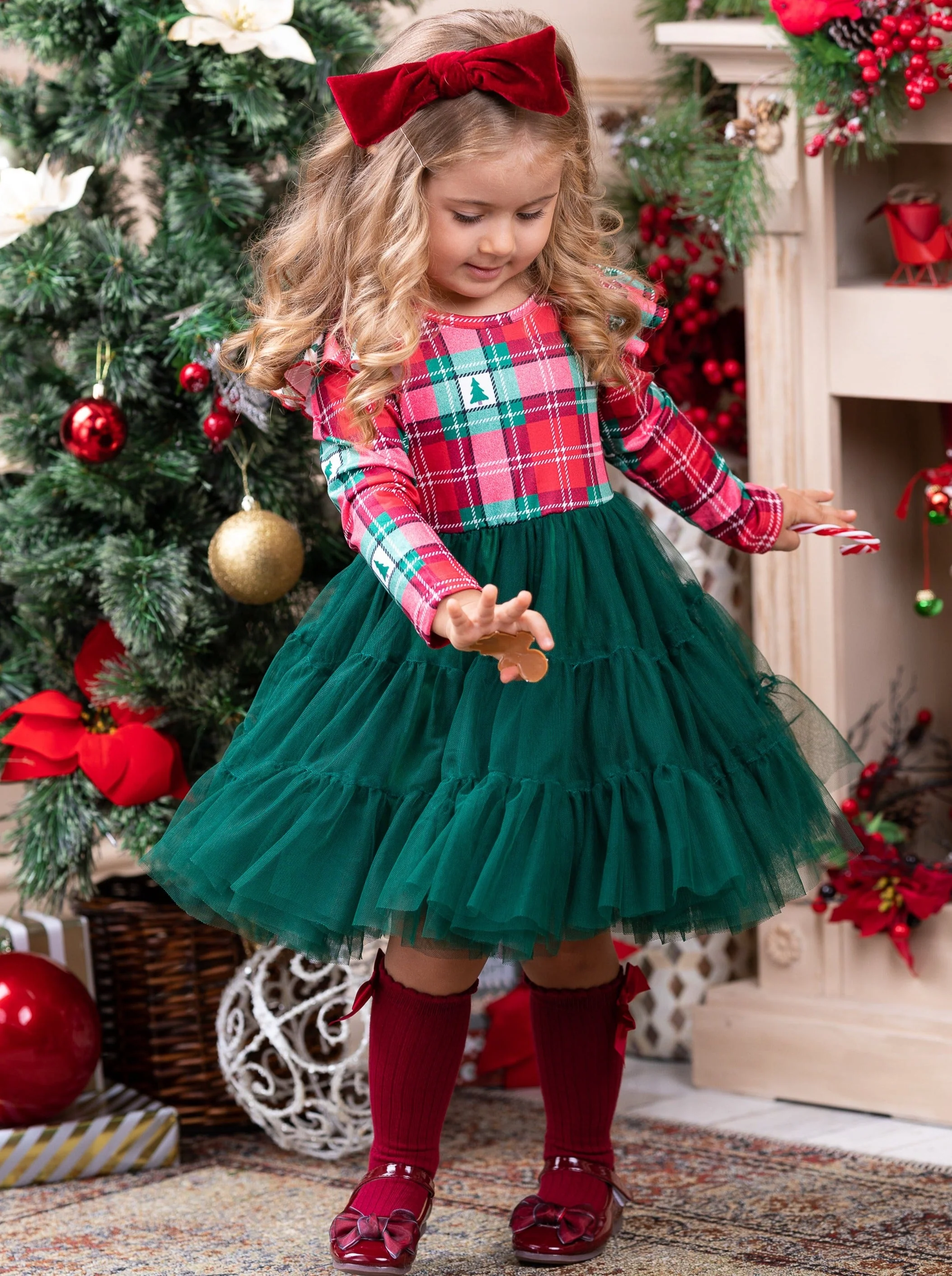 Pine Trees and Plaid Tutu Dress - Image 3