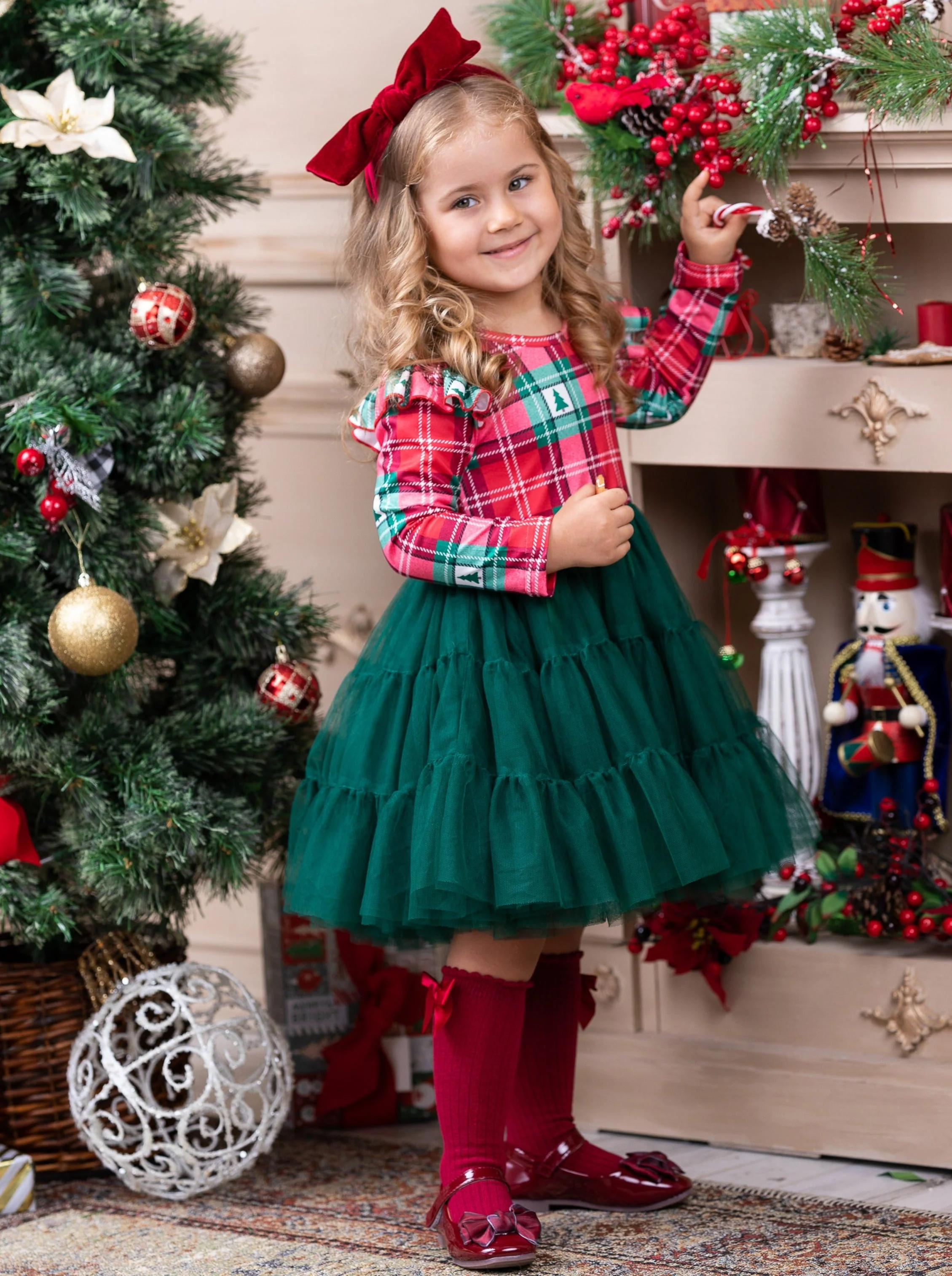 Pine Trees and Plaid Tutu Dress - Image 4