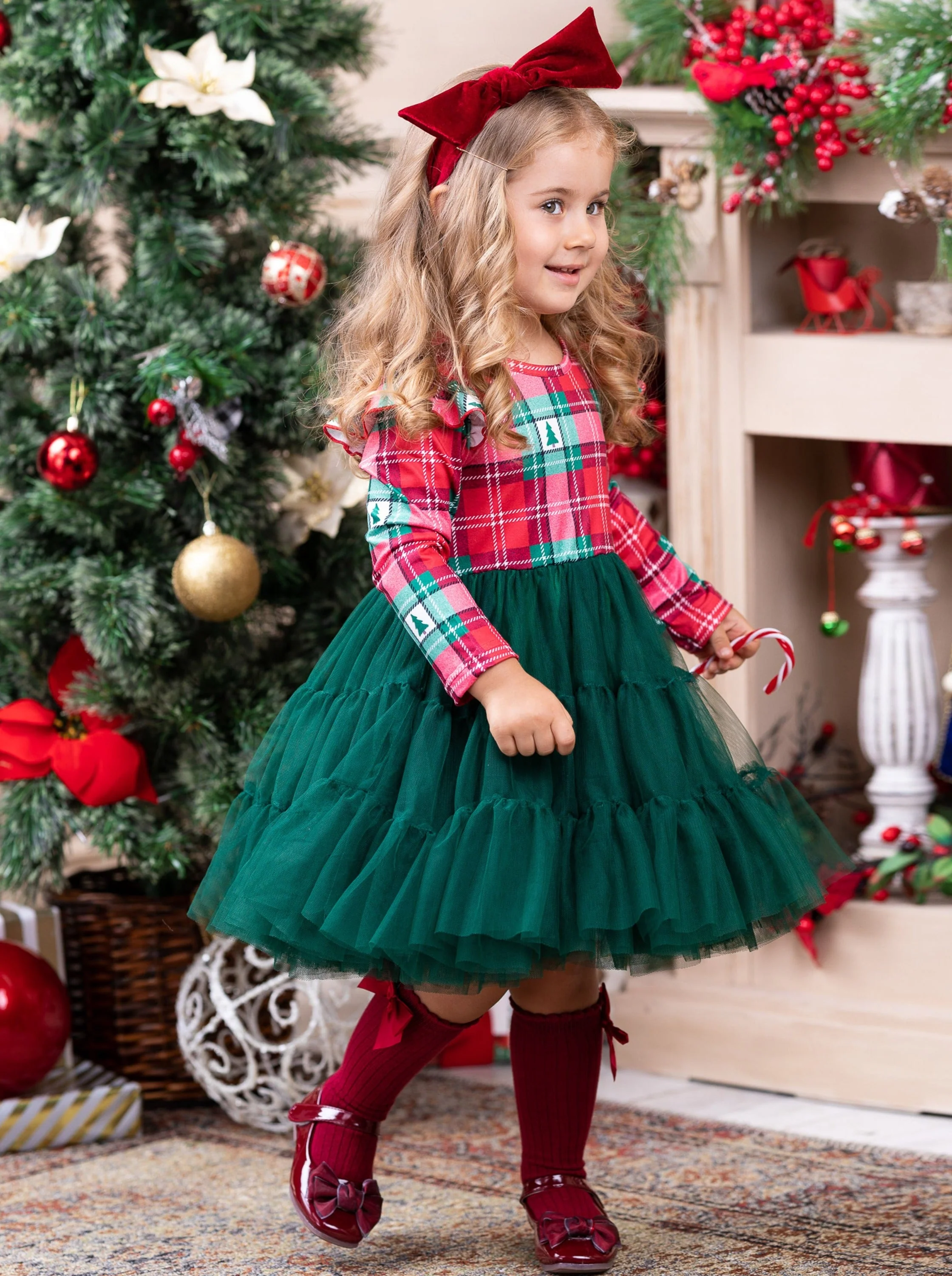 Pine Trees and Plaid Tutu Dress - Image 5