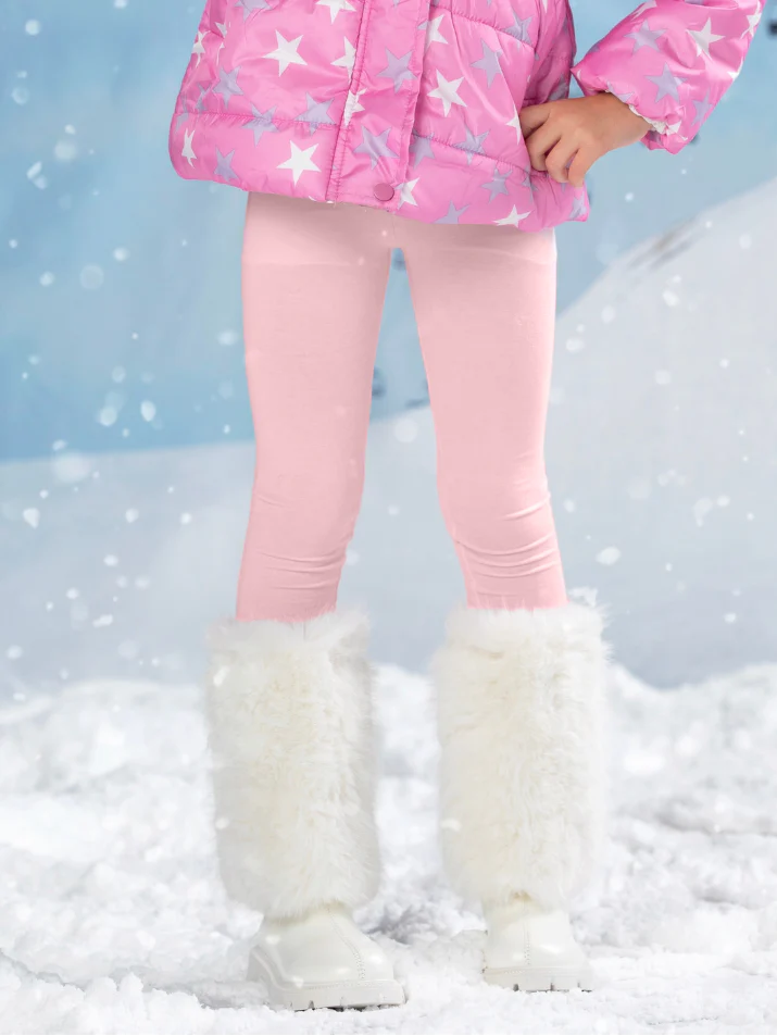 Pink Cozy Fleece-Lined Leggings - Image 3