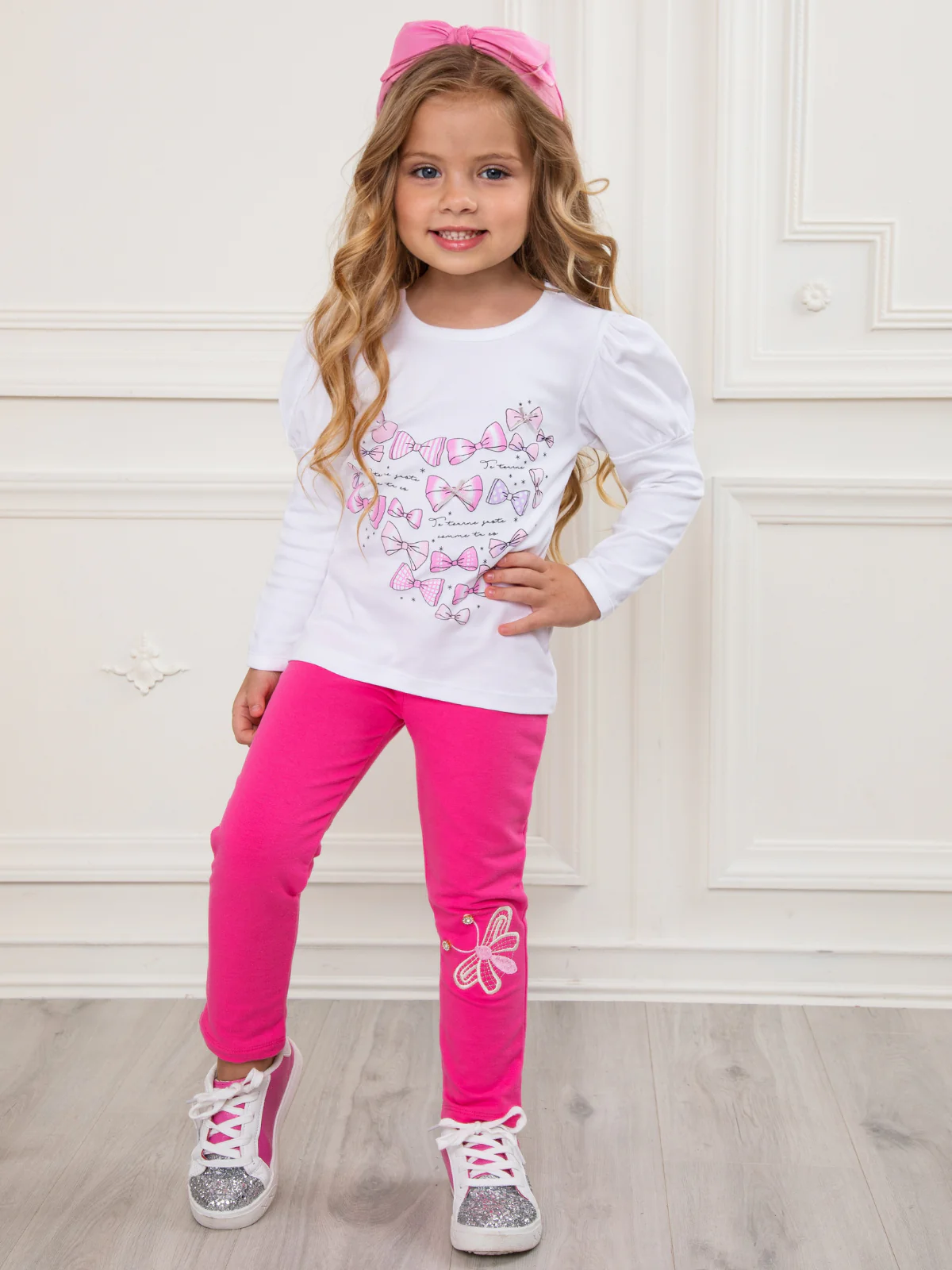 Blossom Butterfly Pink Premium Cotton Leggings - Image 2