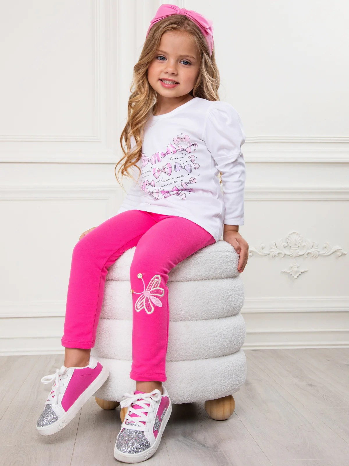 Blossom Butterfly Pink Premium Cotton Leggings - Image 3