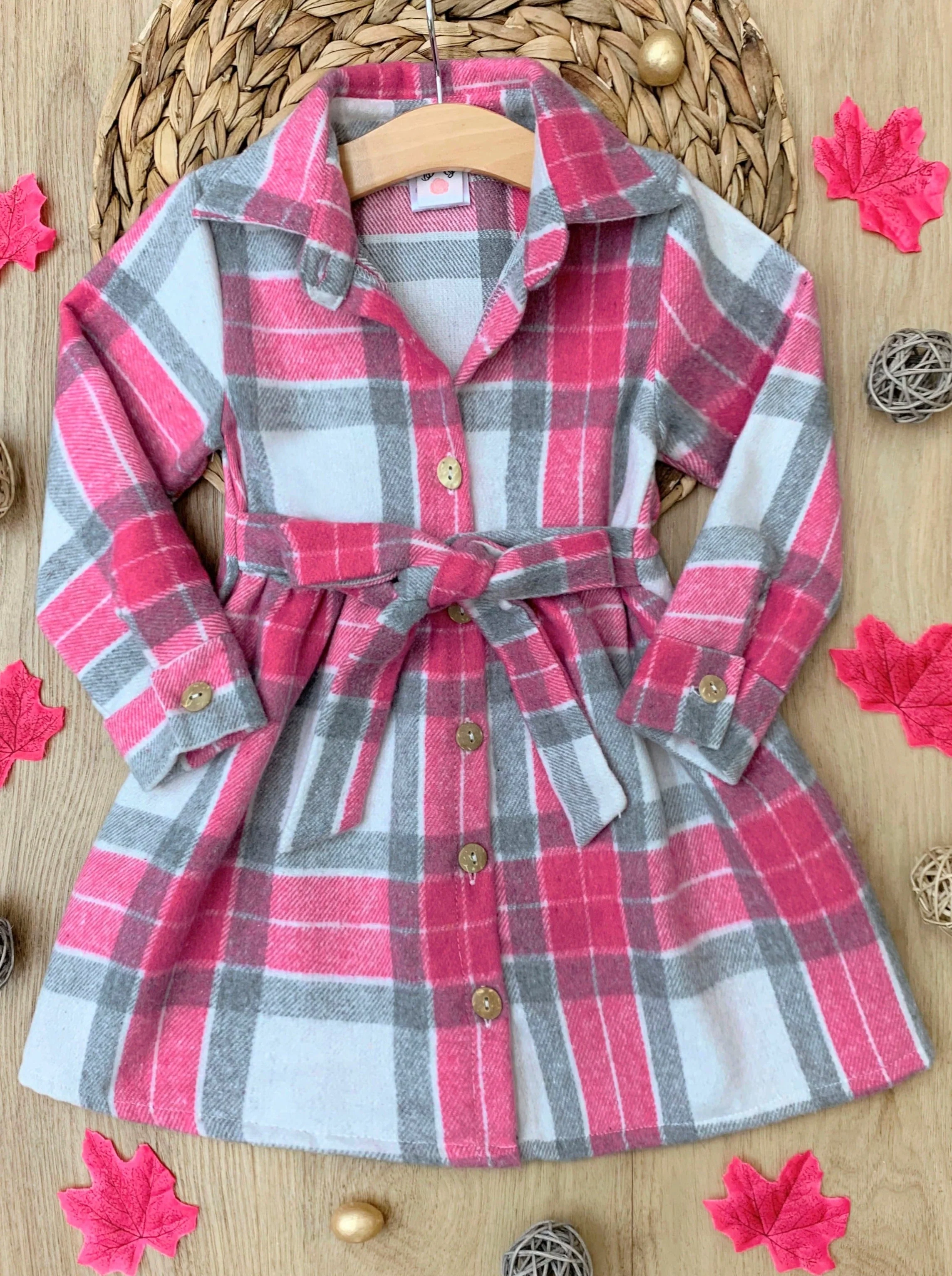 Pumpkin Harvest Pink Flannel Dress - Image 2