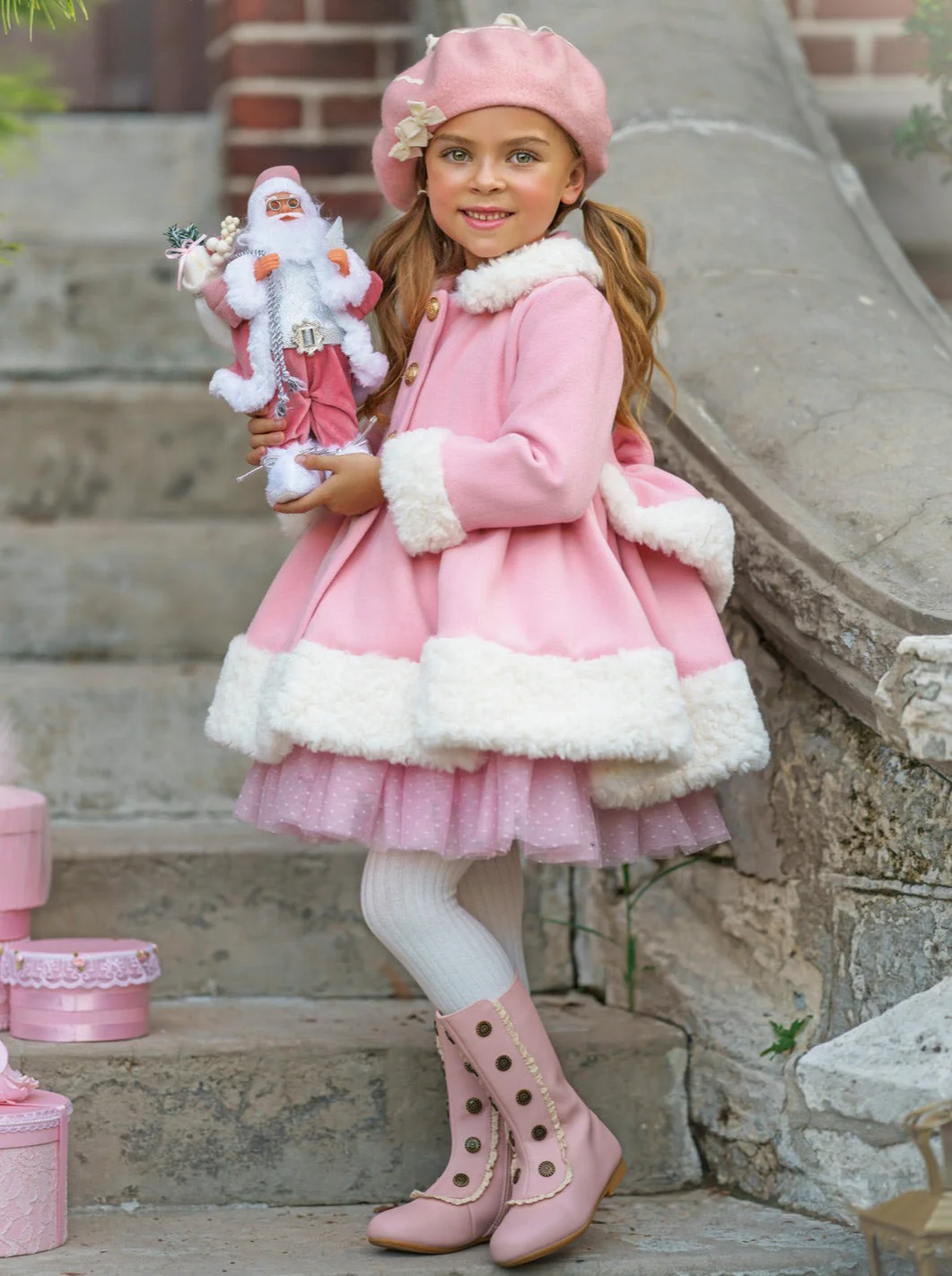 Touch of Pink Faux Fur Duchess Coat - Image 2