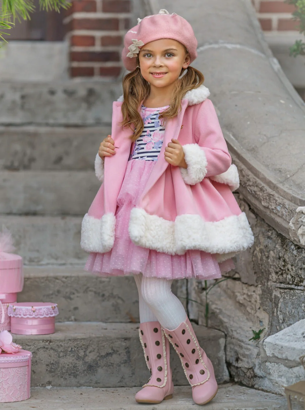 Touch of Pink Faux Fur Duchess Coat - Image 6