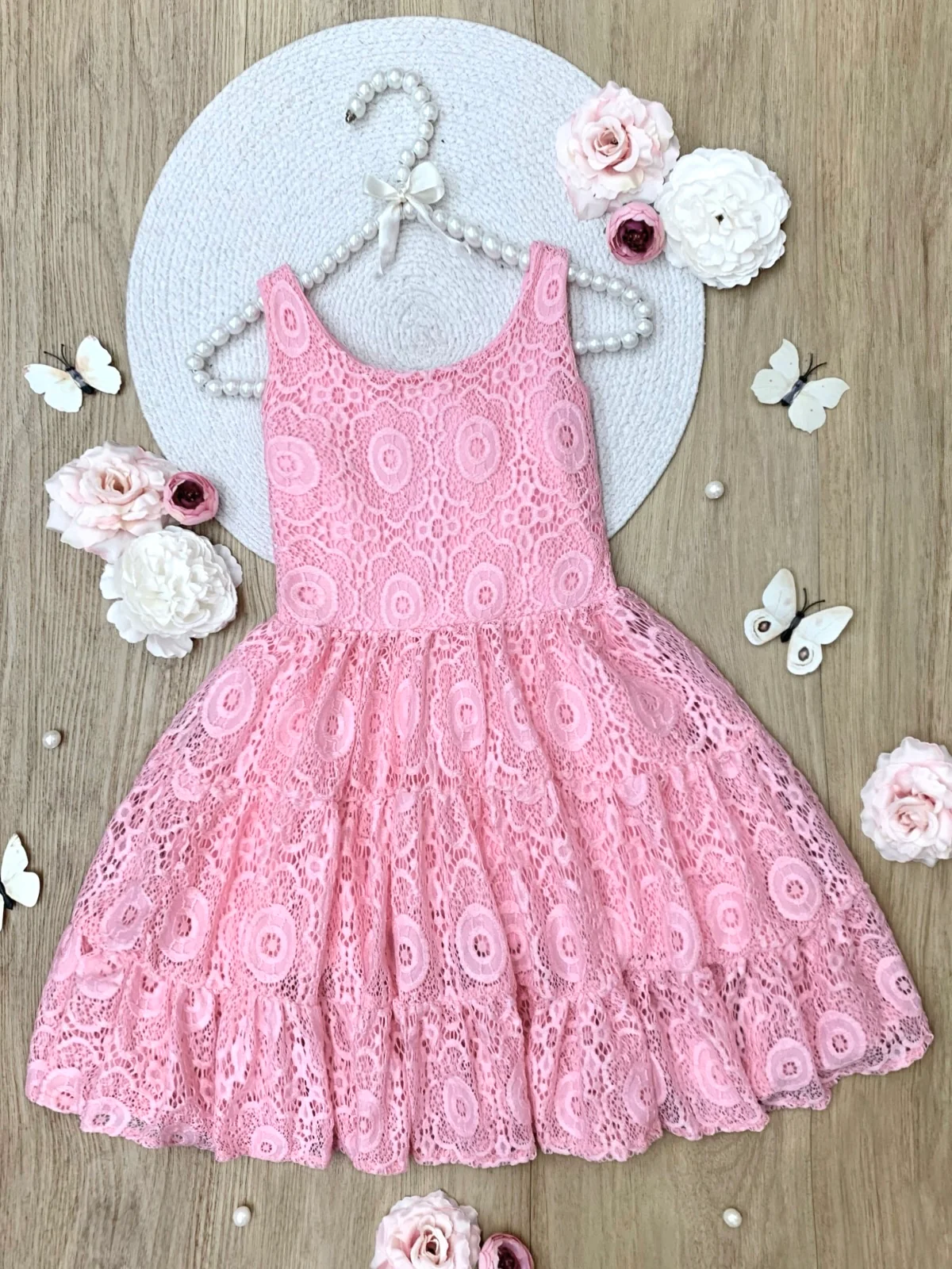 Pink Lace Sleeveless Casual Dress - Image 2