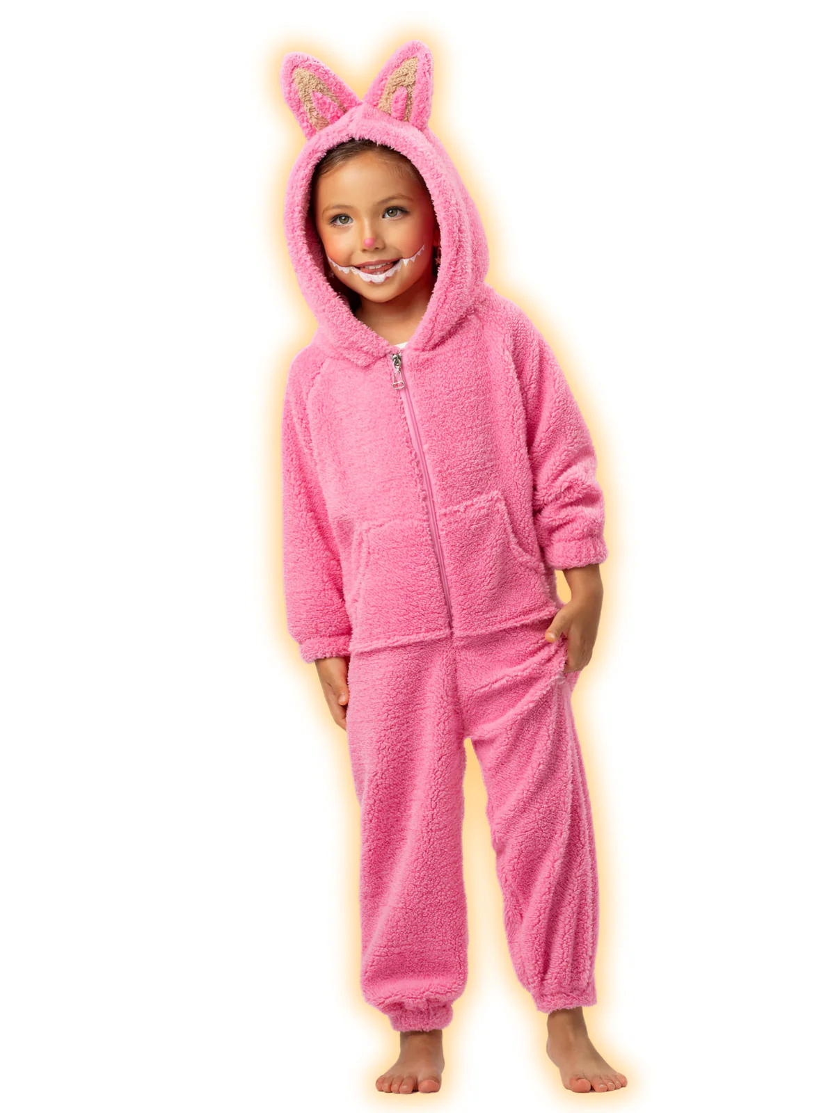 Pink Fluffy Lil Bubu Hooded Onesie Costume - Image 3