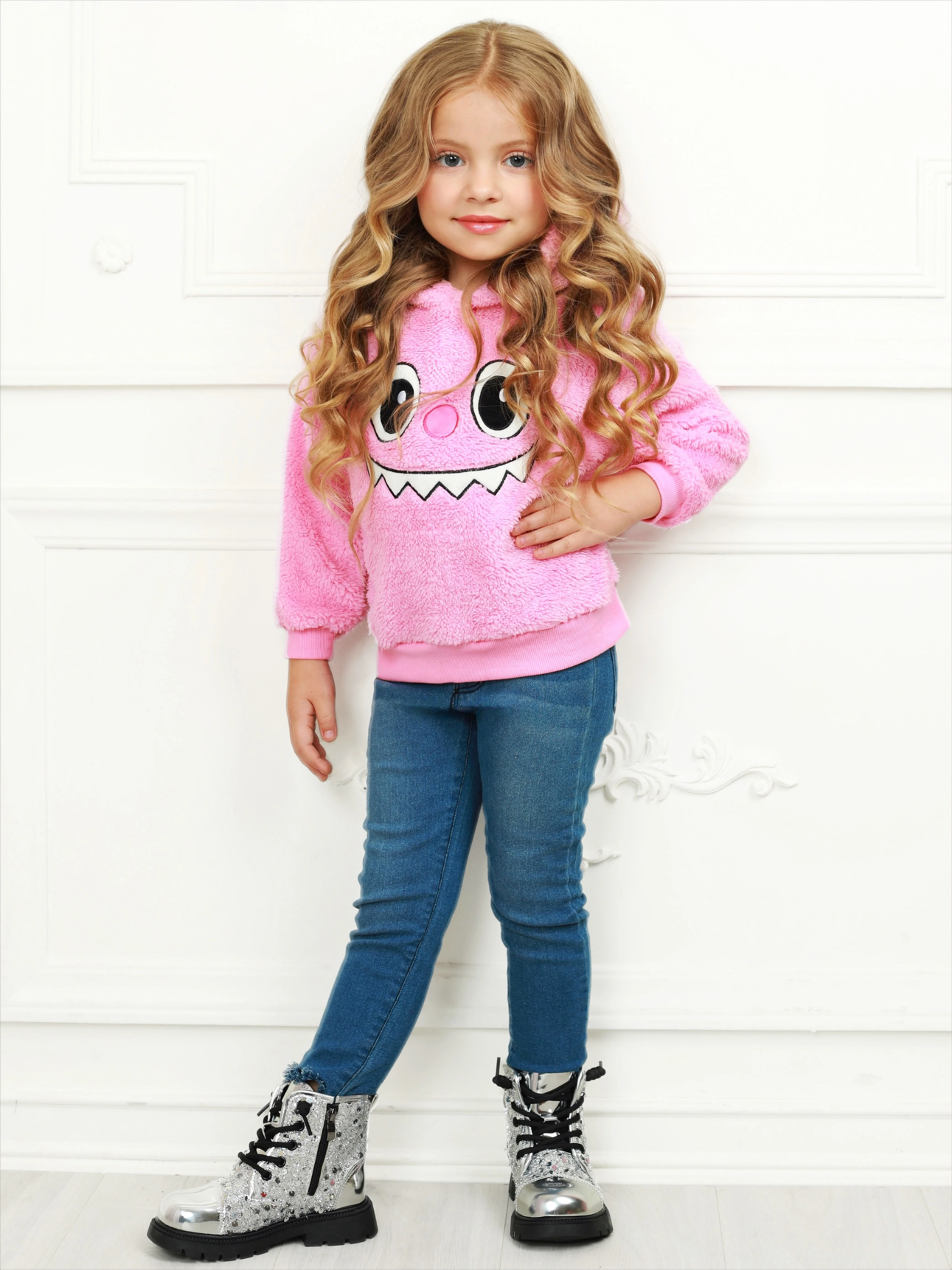 Pink Fluffy Lil Bubu Ears Hoodie - Image 4