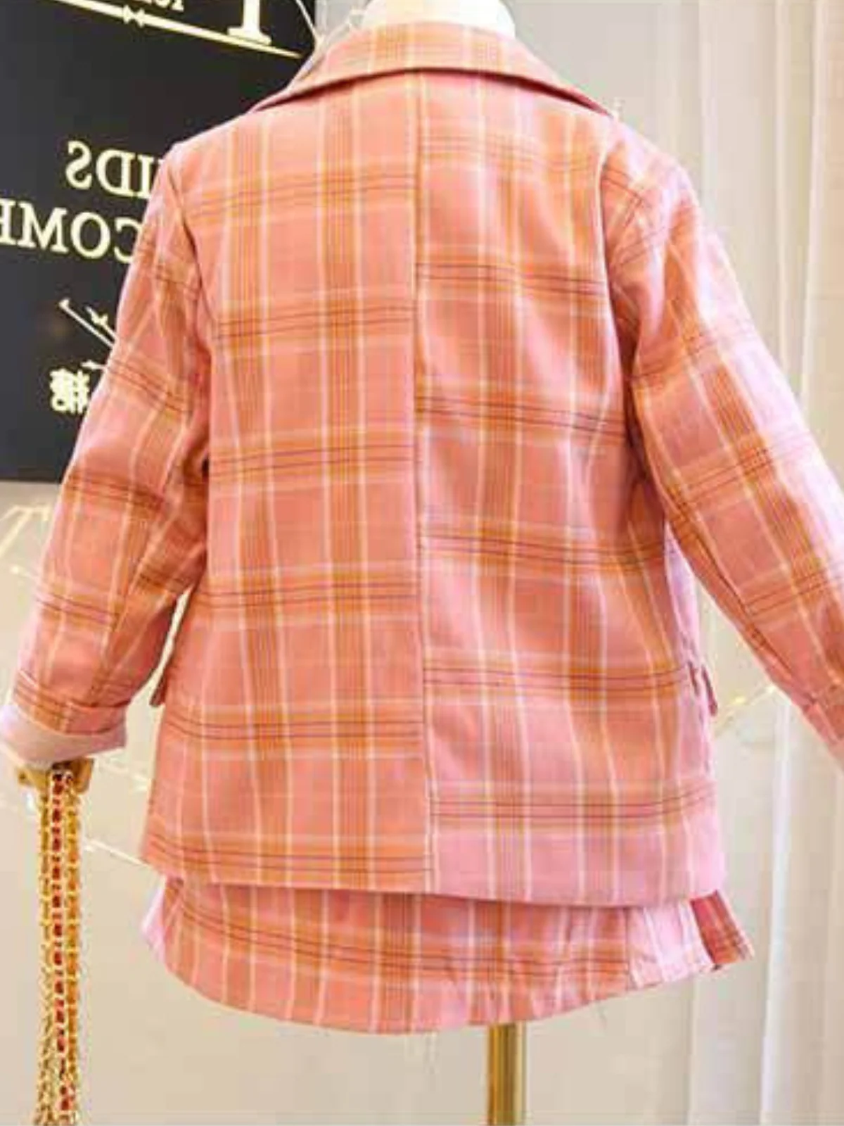 Not-So-Clueless Pink Plaid Blazer and Pleated Skirt Set - Image 2