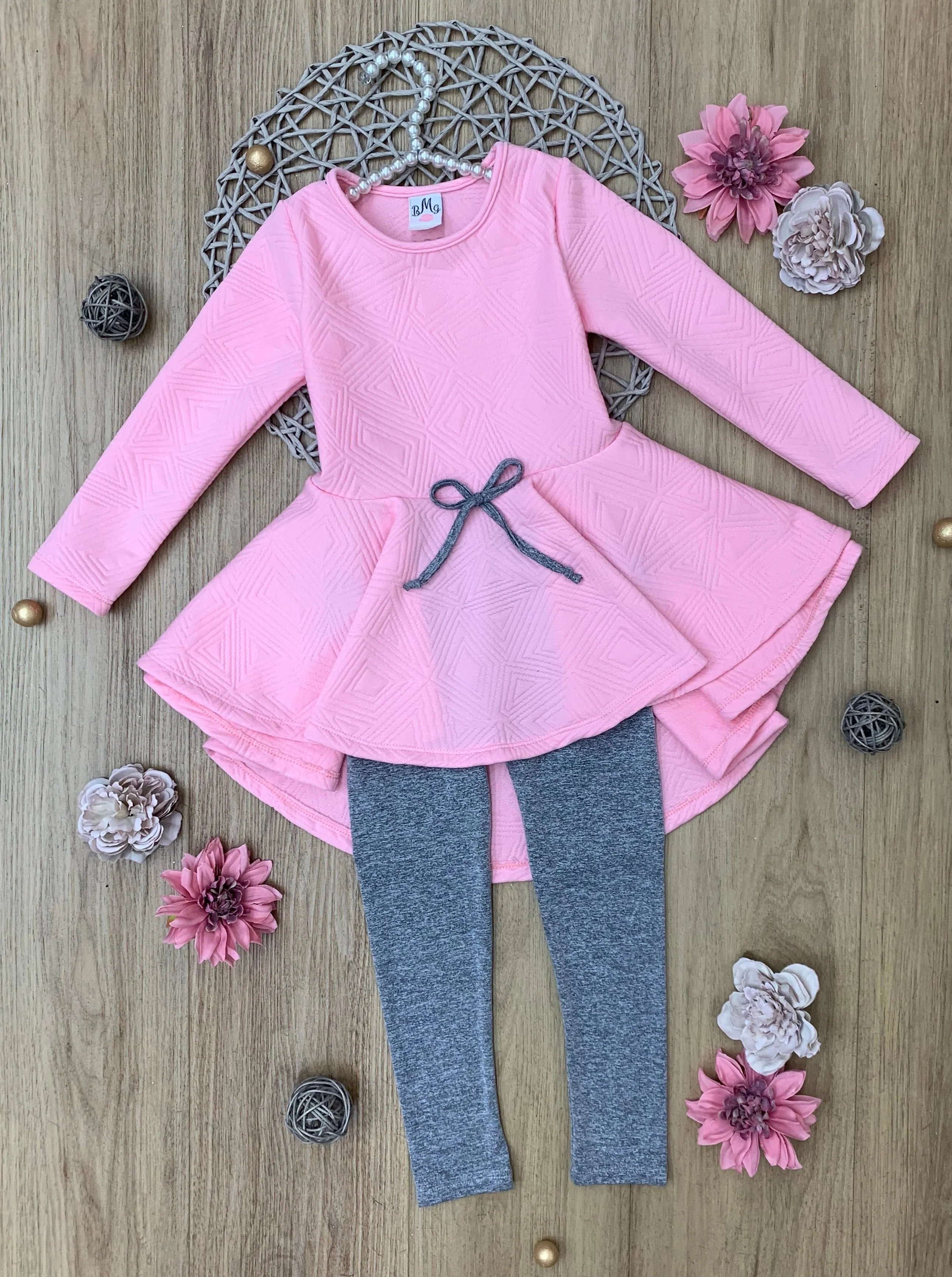 Pink Geo Hi-Lo Tunic and Legging Set - Image 4