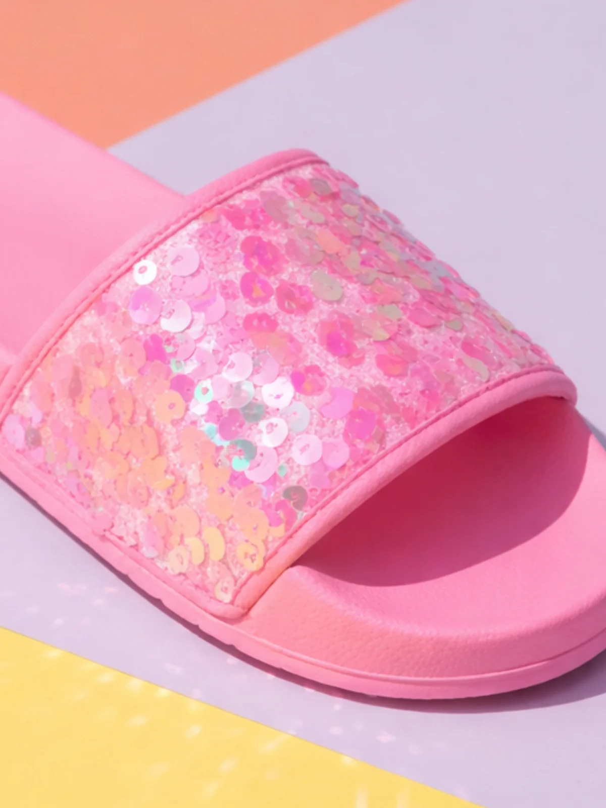 Pink Lagoon Sparkle Slide Sandals - Image 5