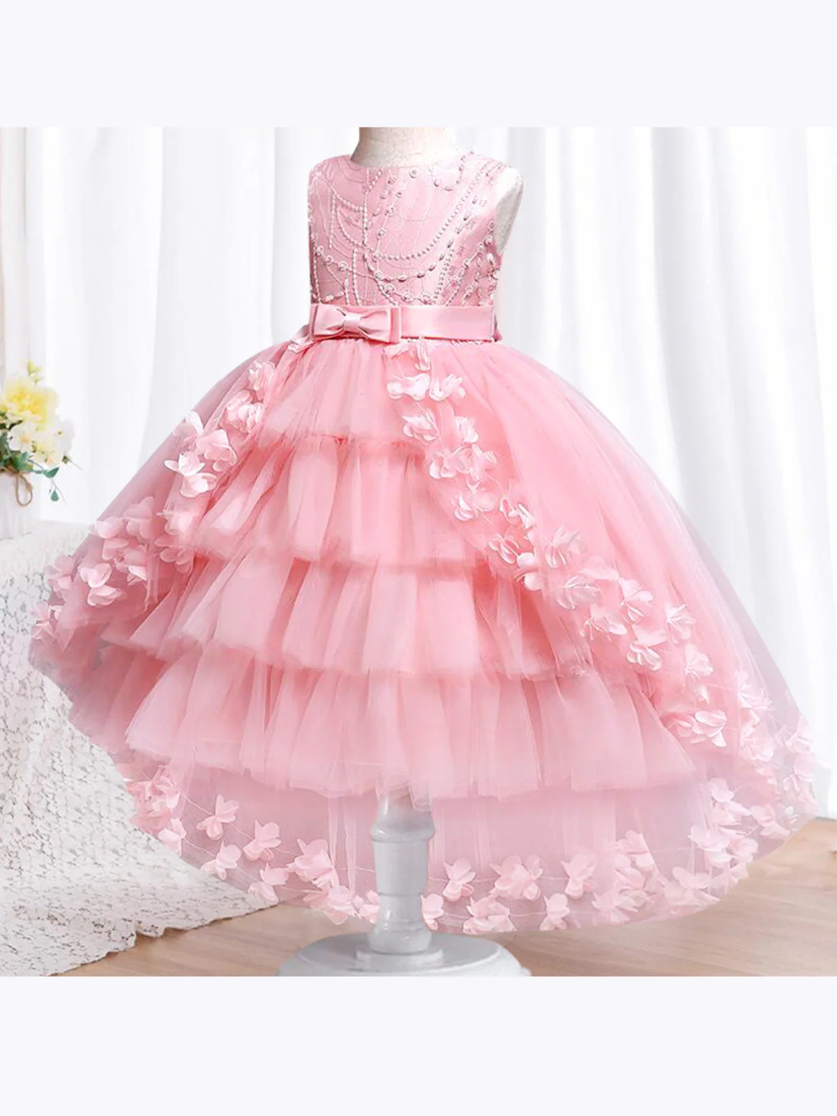 Fabulously Pink and Pretty Butterfly Special Occasion Dress - Image 4