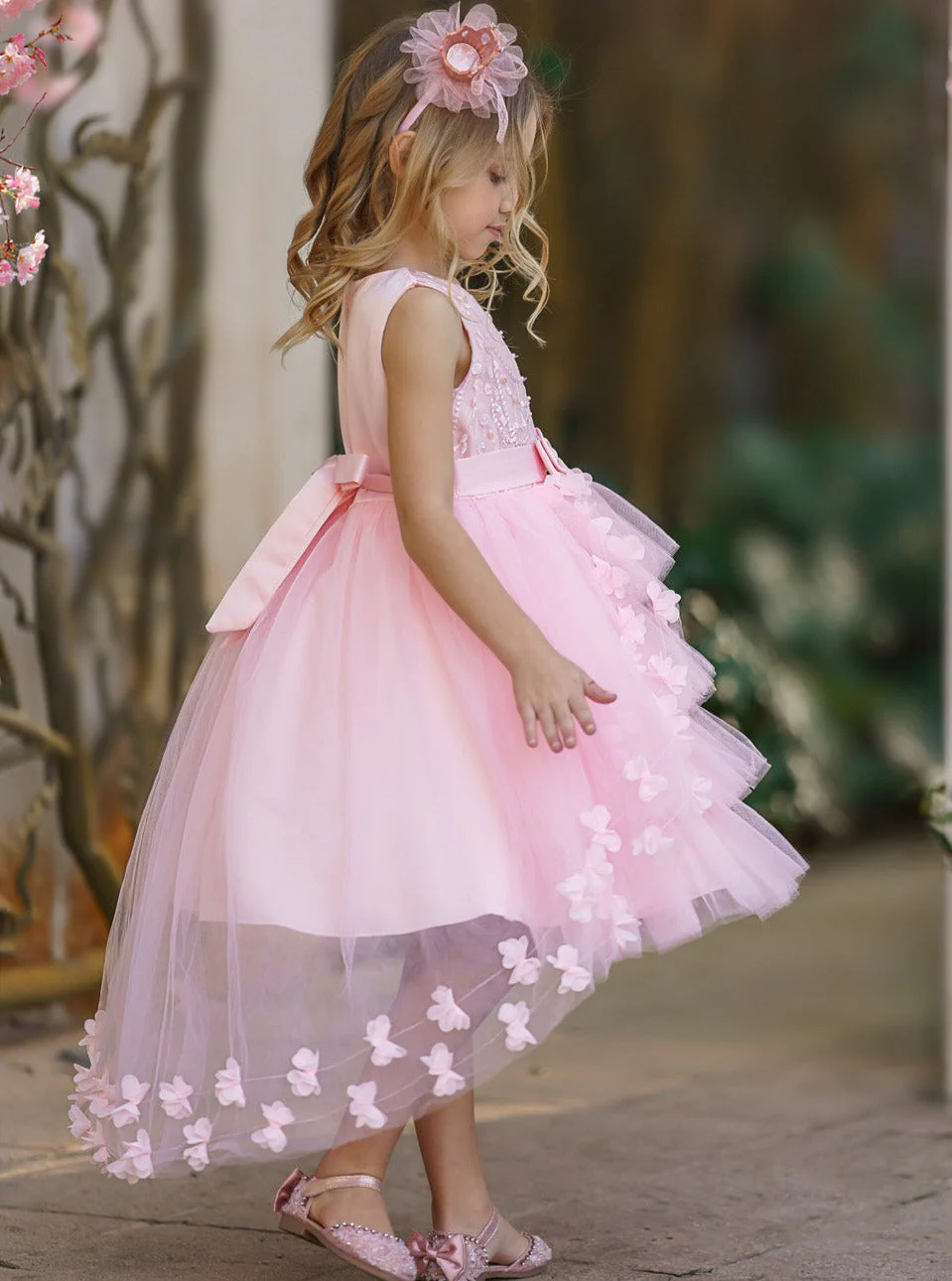 Fabulously Pink and Pretty Butterfly Special Occasion Dress - Image 5