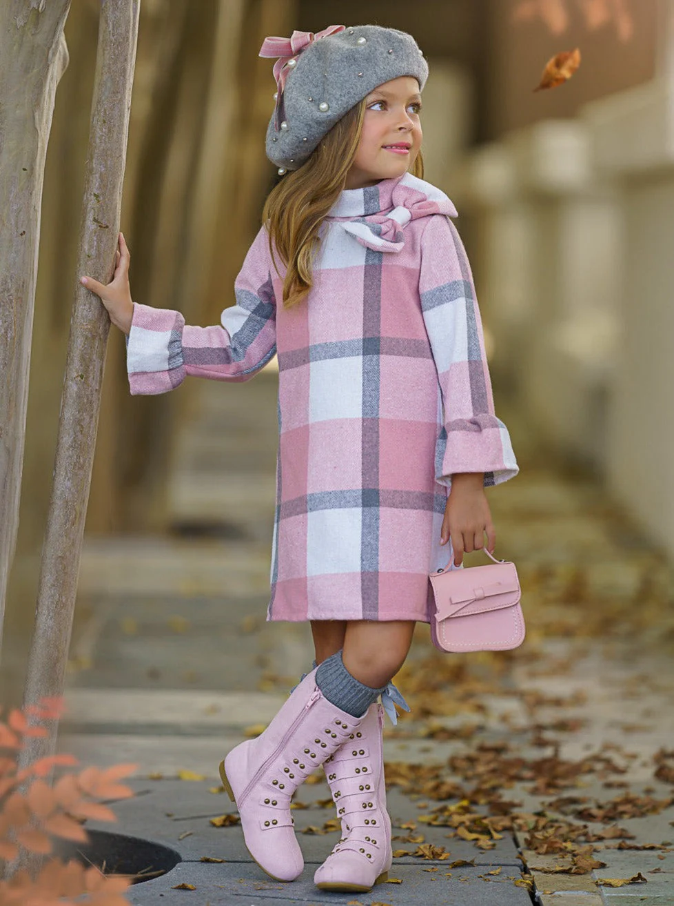 Fall In Love Pink Plaid Flannel Dress - Image 5