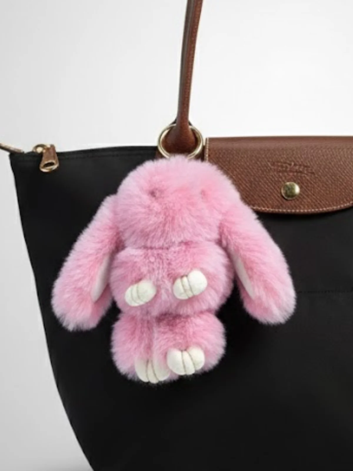Pink Plush Bunny Easter Bag Charm - Image 2