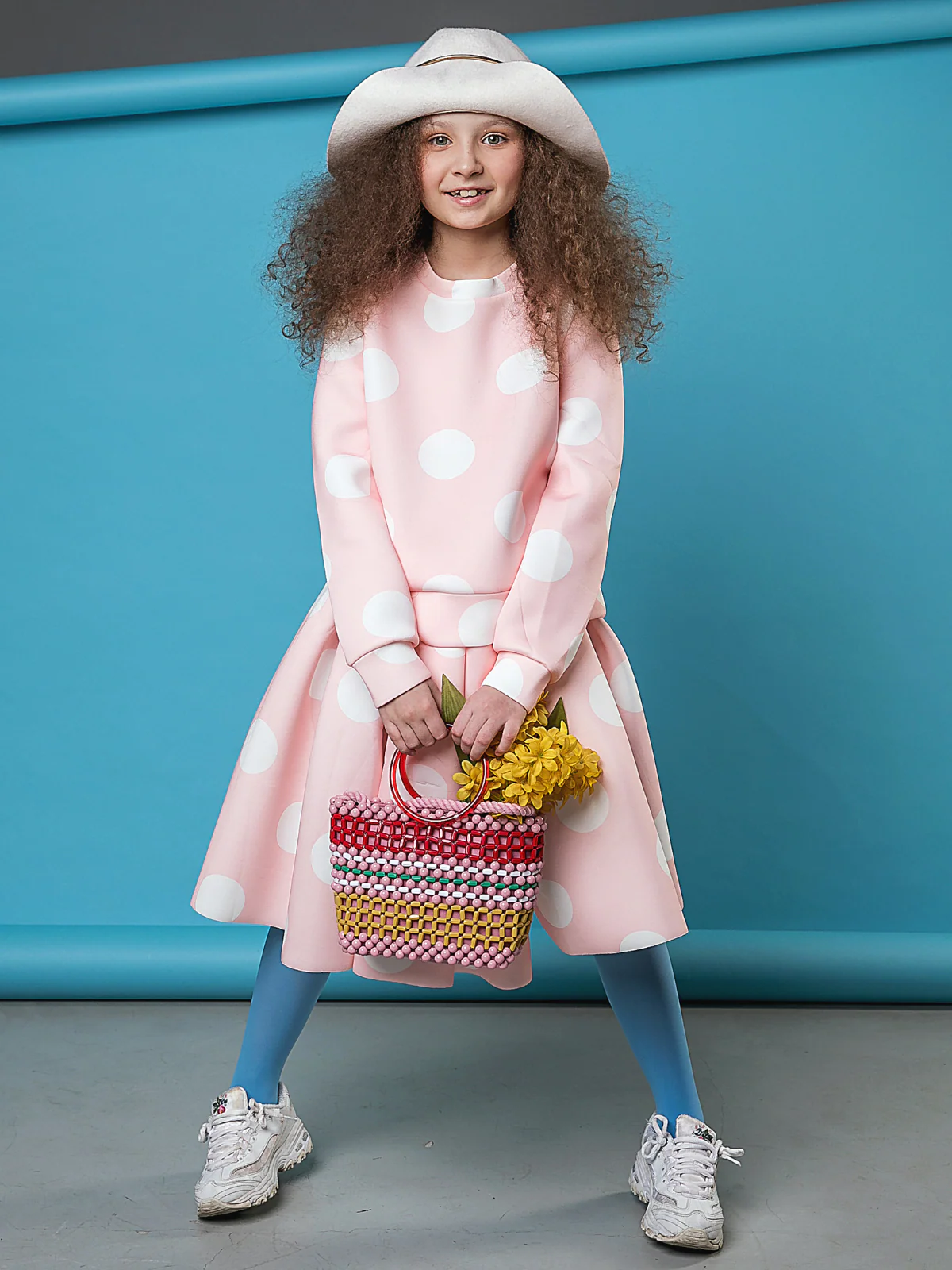 Pink Polka Dot Delight Sweatshirt by Kids Couture - Image 3