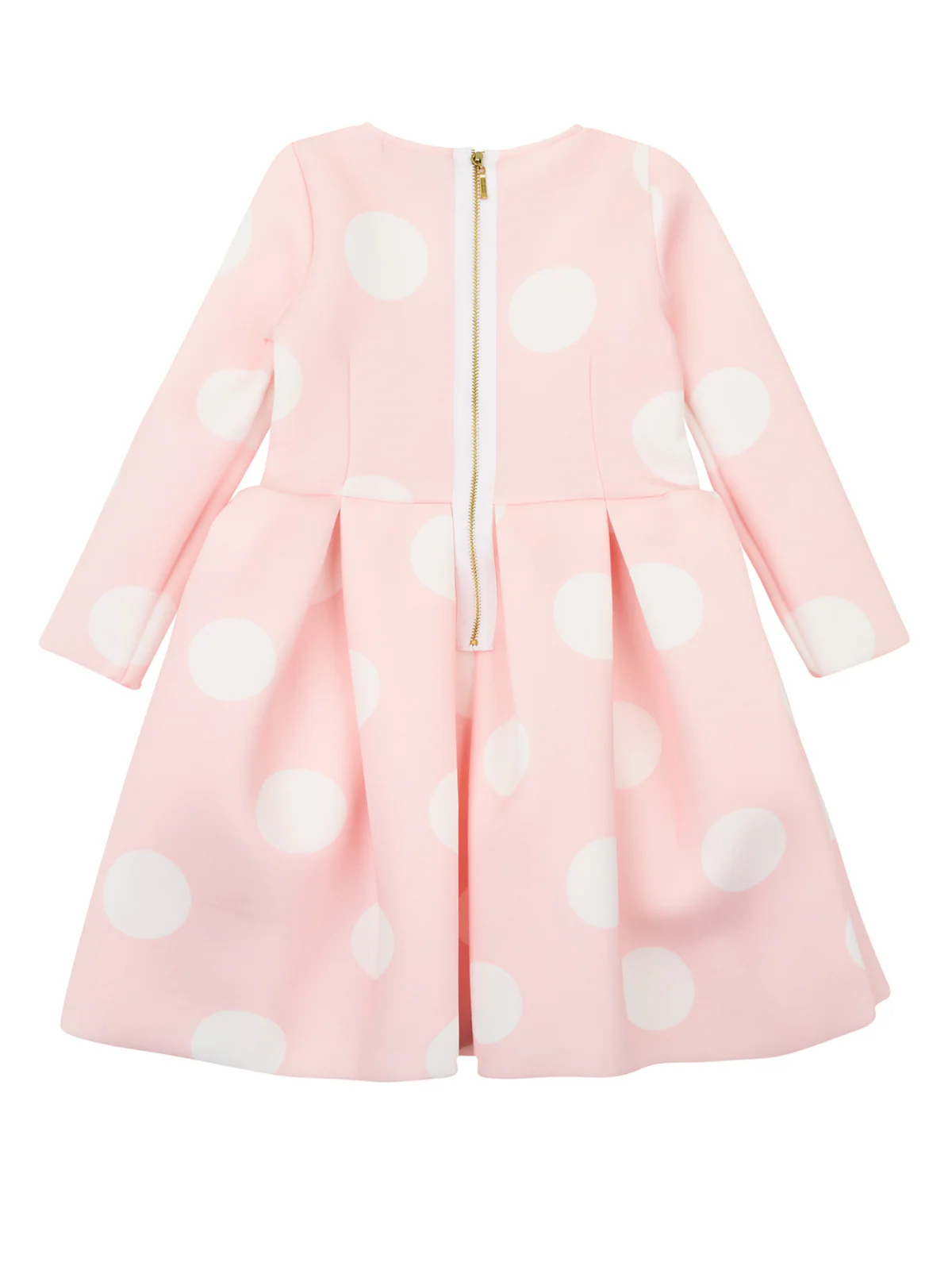 Pink Polka Dot Pleated Midi Dress by Kids Couture - Image 2