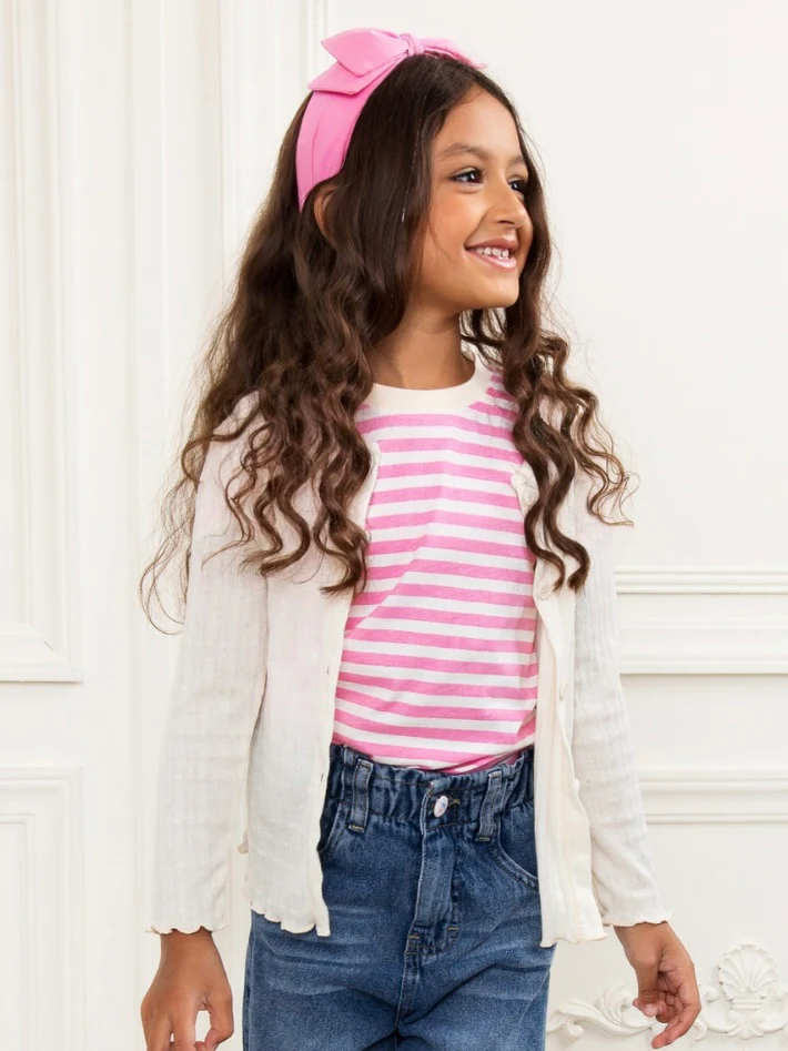 Pink Pop Everyday Stripe Tee - Image 4