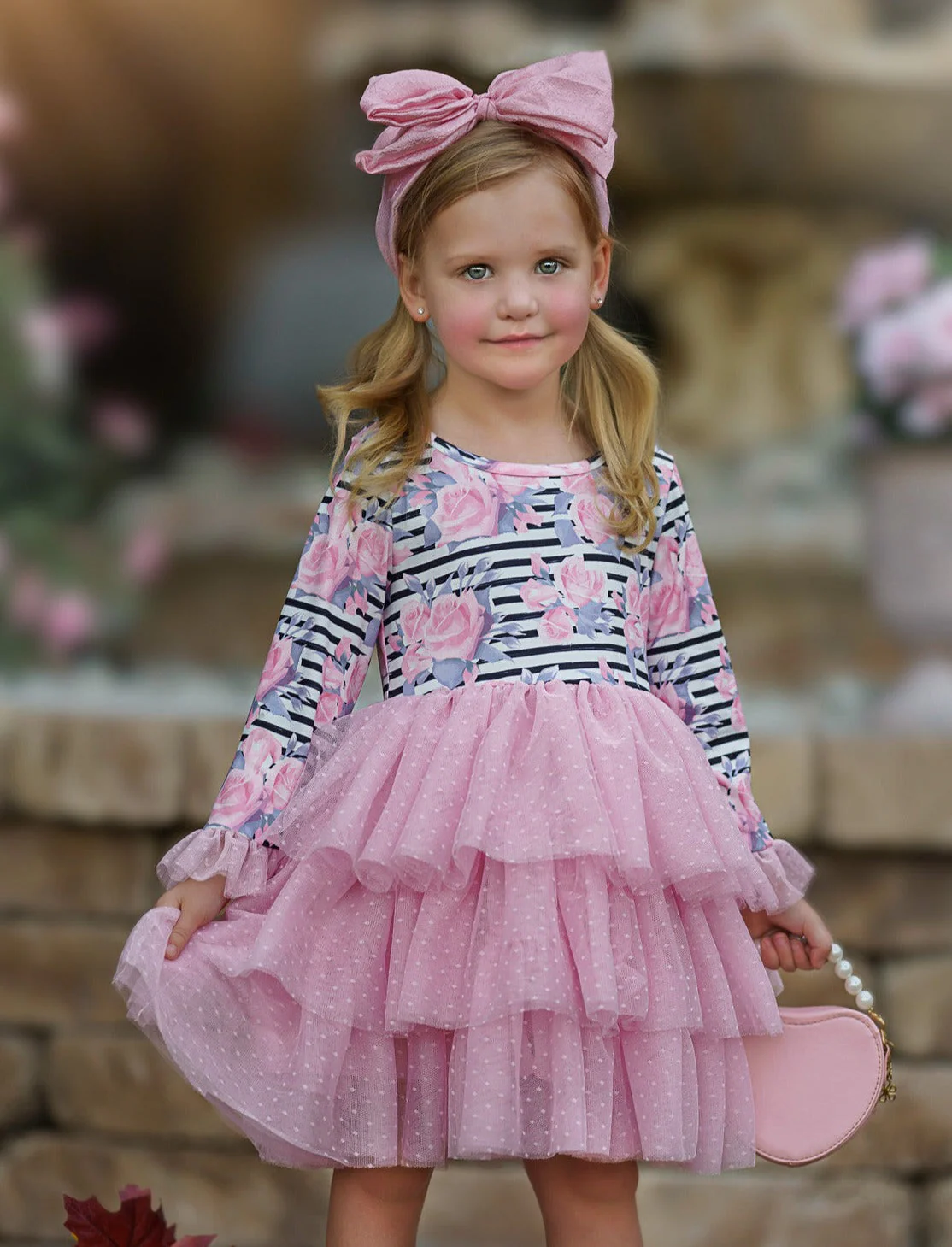 Pretty Pirouettes Pink Striped Ruffle Tutu Dress - Image 3