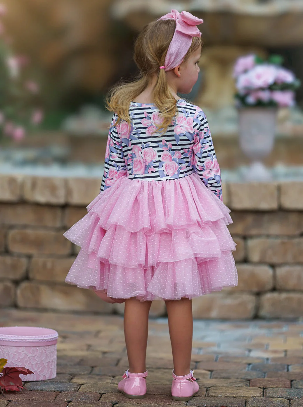 Pretty Pirouettes Pink Striped Ruffle Tutu Dress - Image 5