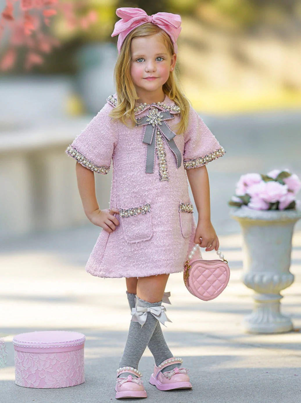 Prettiest Doll Pink Tweed Dress - Image 4