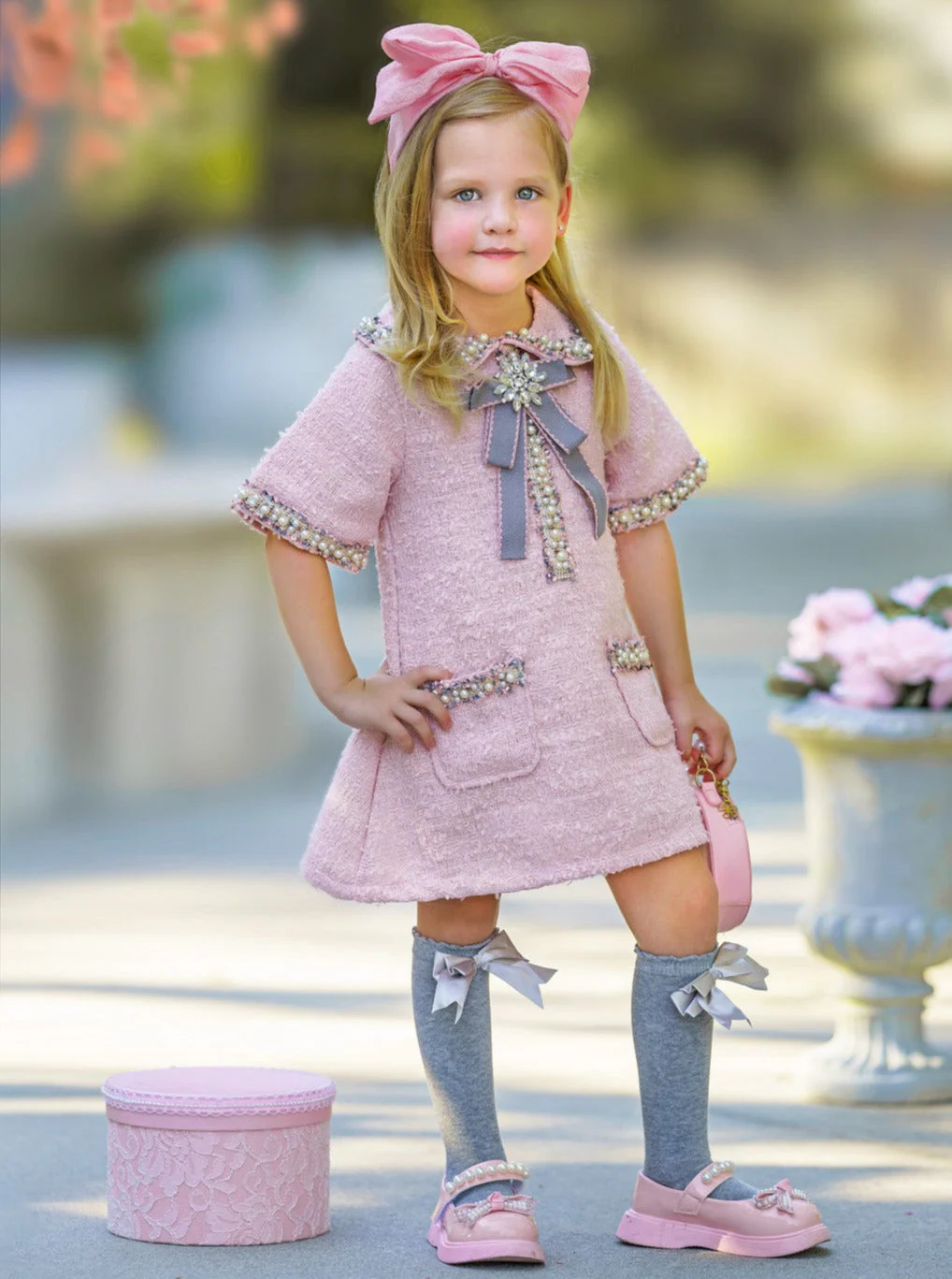 Prettiest Doll Pink Tweed Dress - Image 6