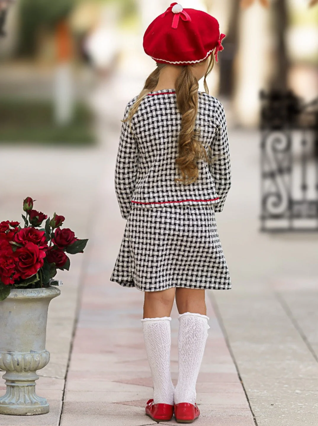 Attention Please Plaid Blazer and Pleated Skirt Set - Image 4