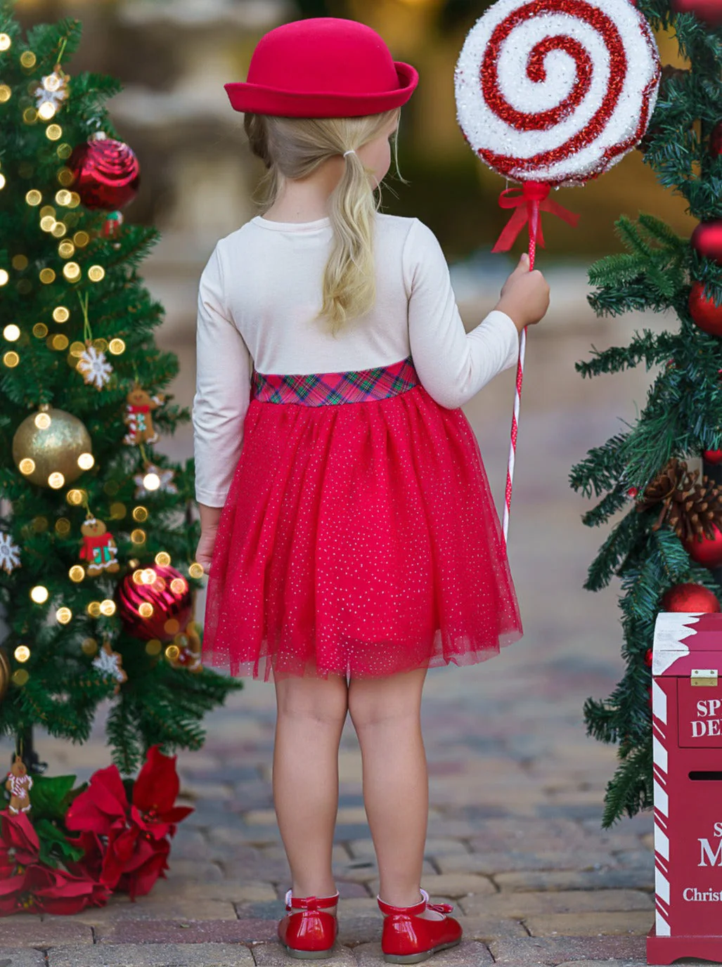 All That Glitters Plaid Bow Christmas Tutu Dress - Image 5