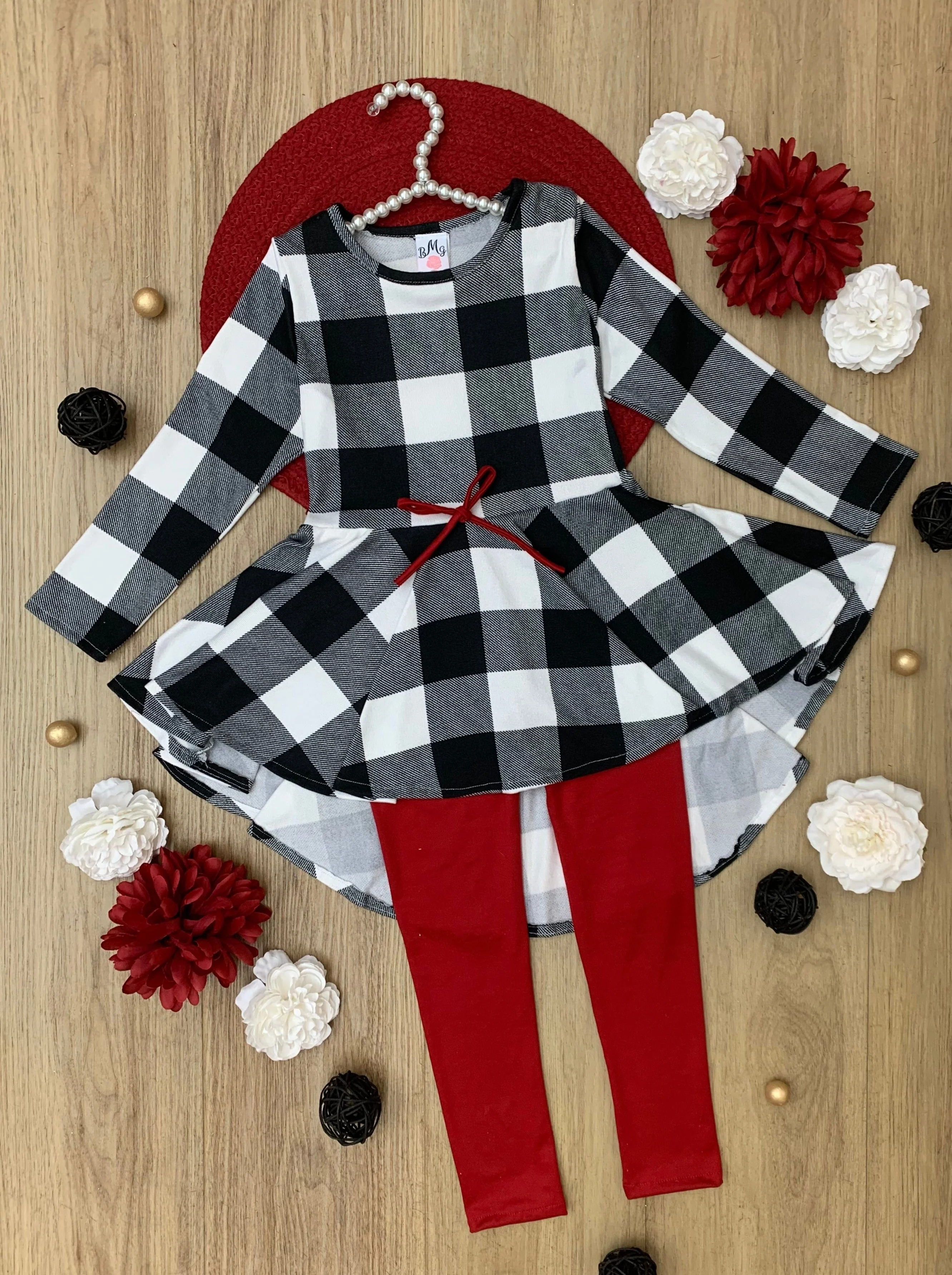 Plaid Hi-Lo Tunic and Legging Set - Image 5
