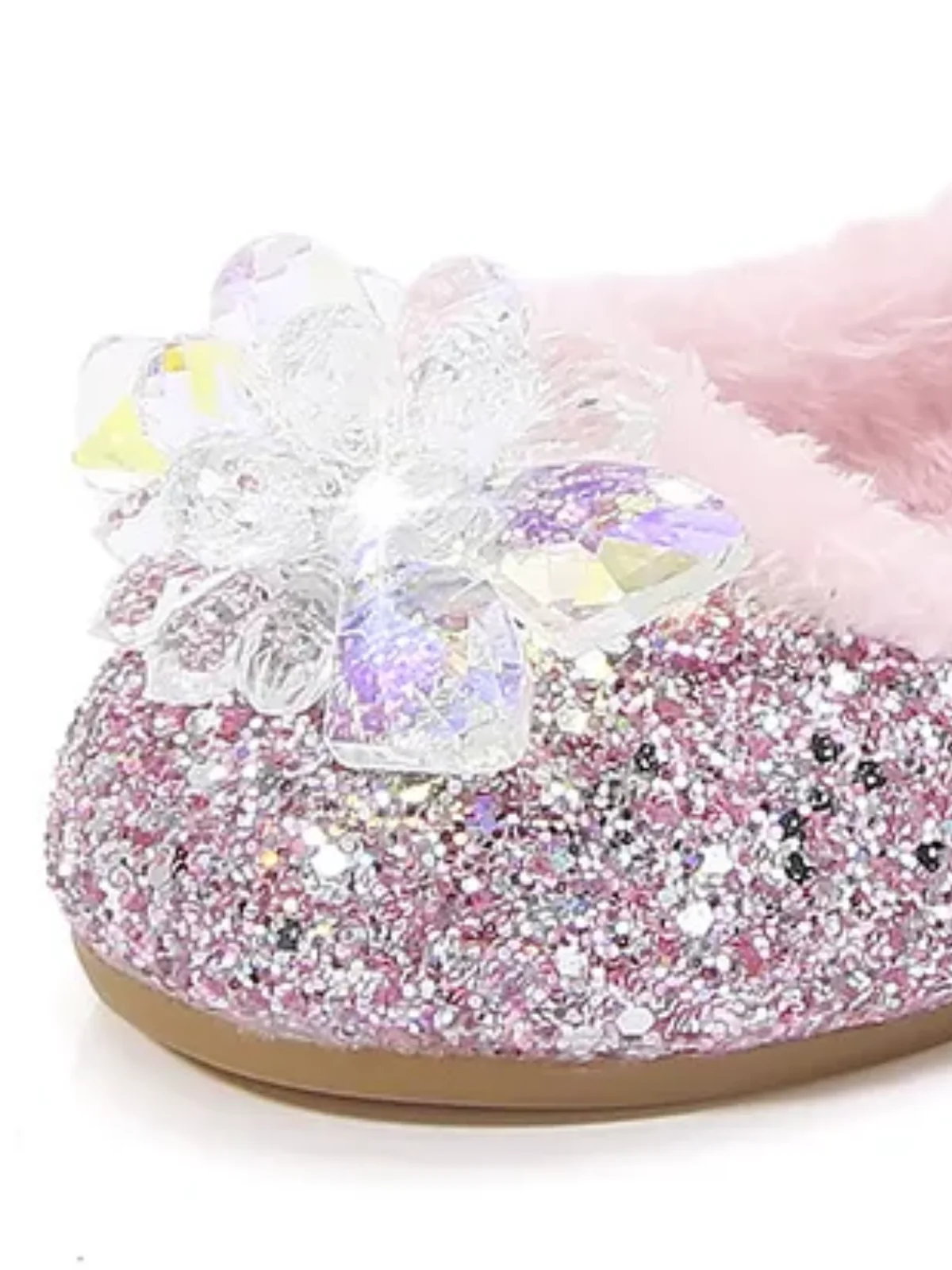 Plush and Glam Fur-Lined Princess Crystal Shoes By Liv and Mia - Image 4