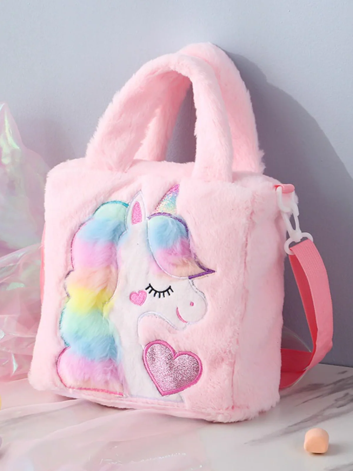 It's So Fluffy Plush Unicorn Bag - Image 2